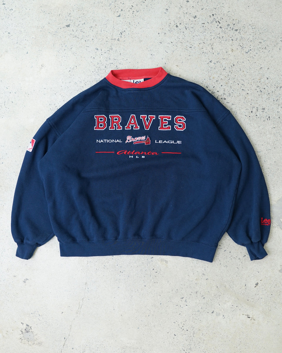 lee sport atlanta braves crewneck - short XXL – Chez Claude Vintage