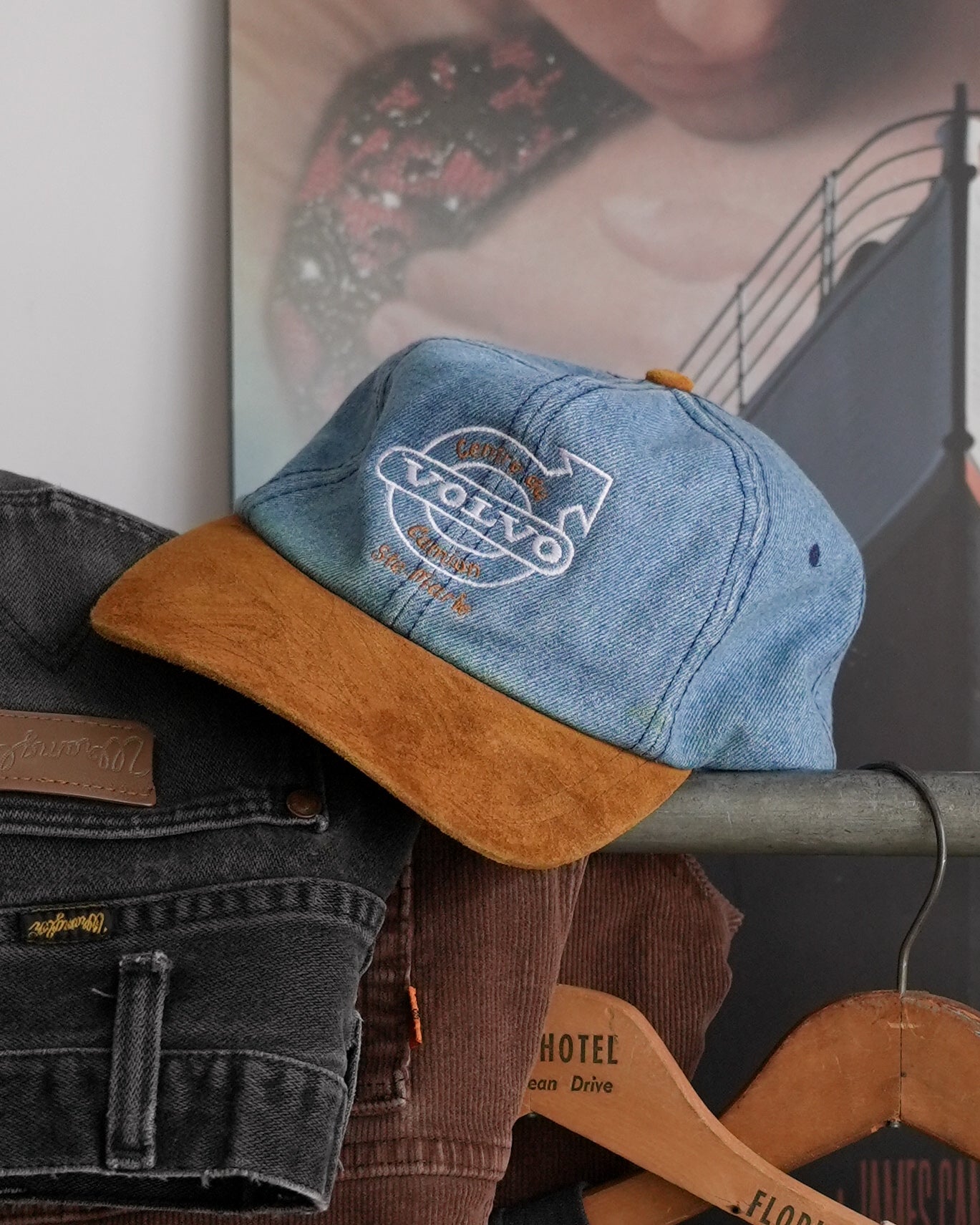 volvo denim strapback hat