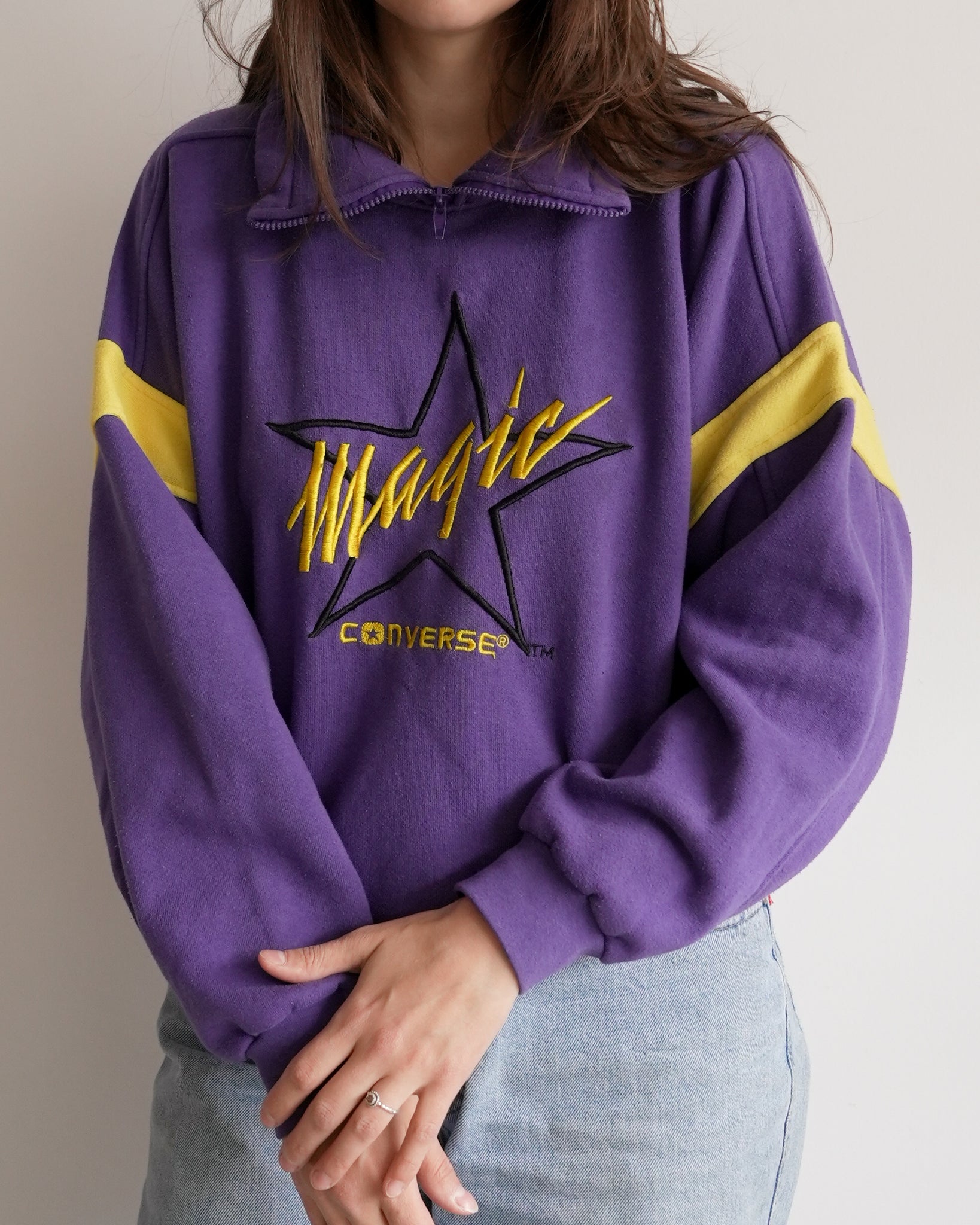 magic converse collar zip sweater