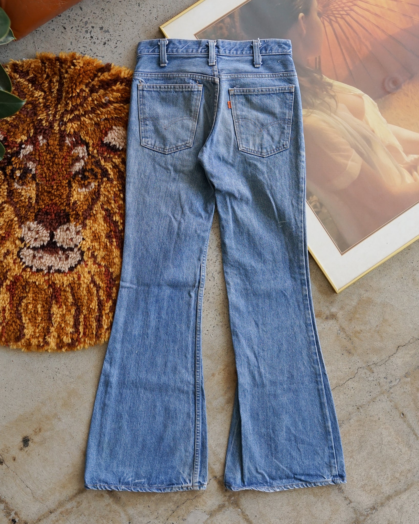 levi's 684 bell bottoms orange tab jeans