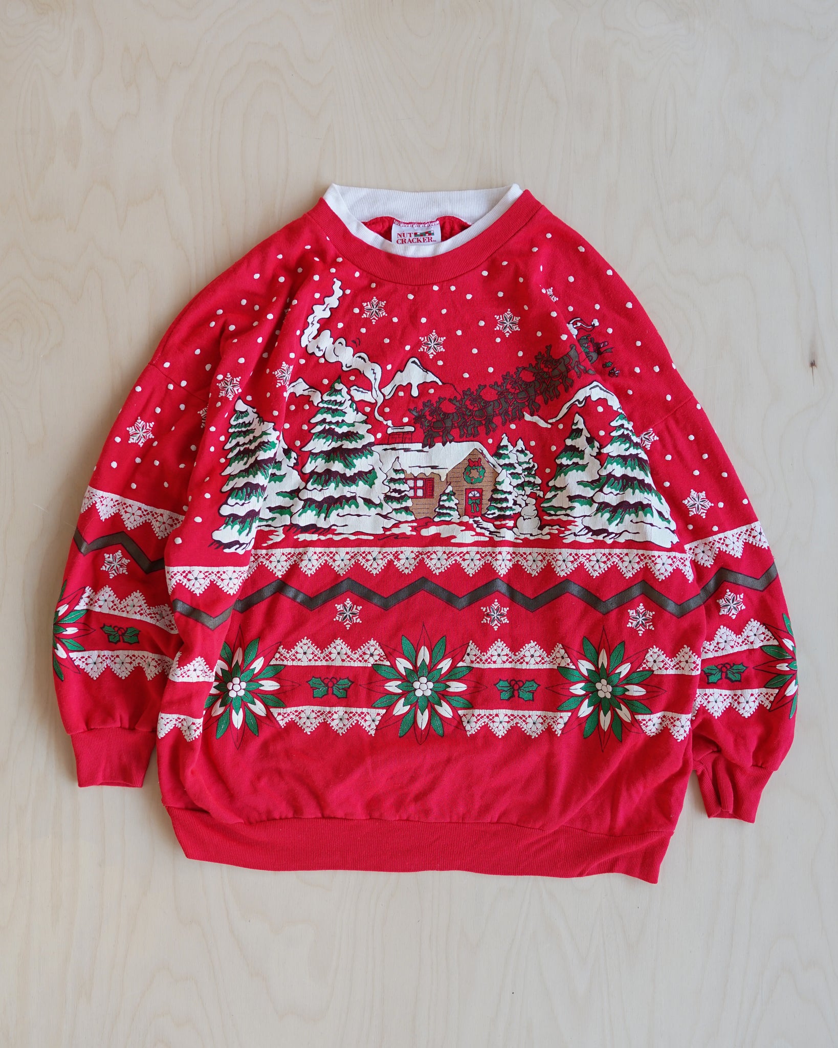 christmas winter landscape crewneck