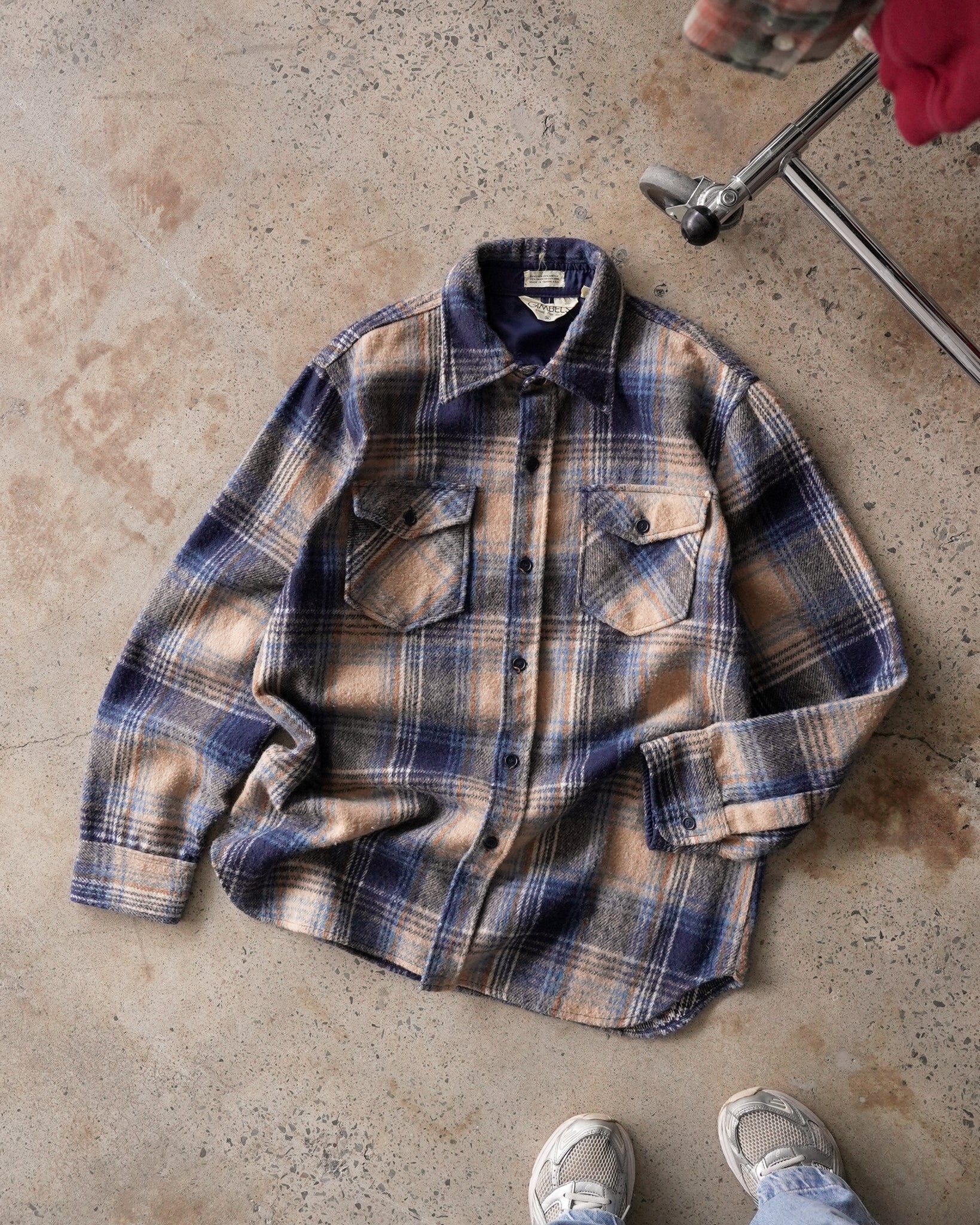 gimbels plaid heavy flannel