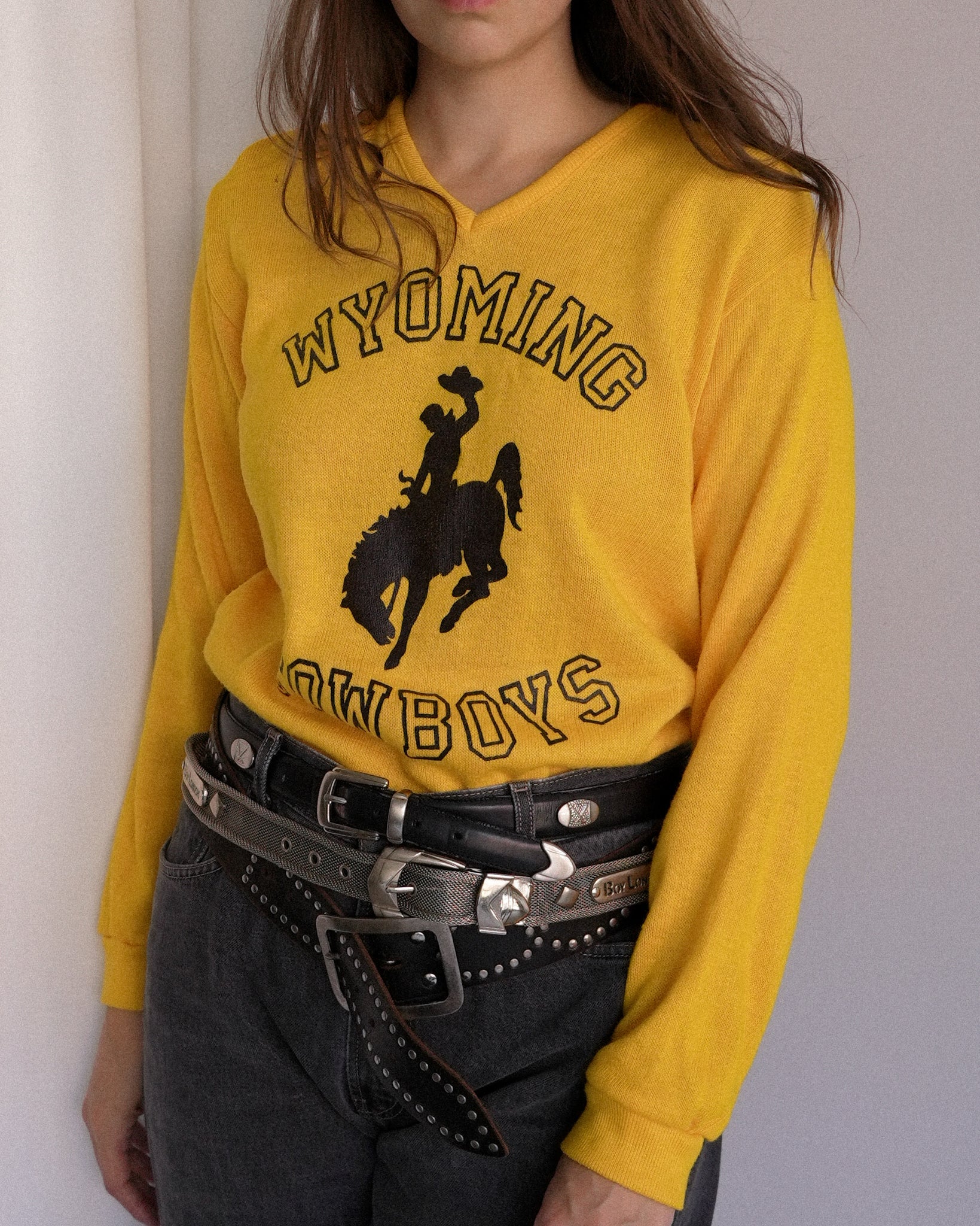 wyoming cowboys knit sweater