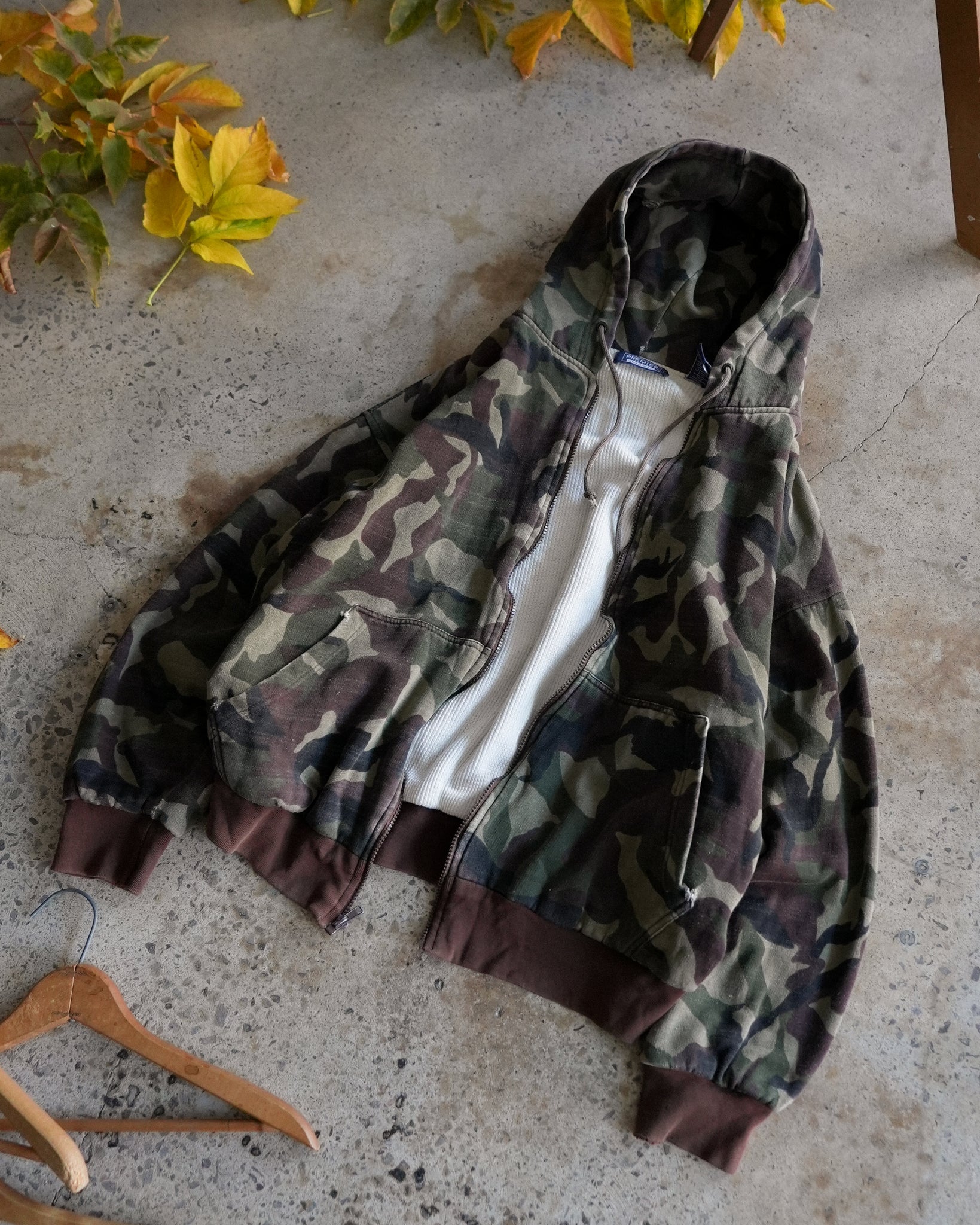 premier camo heavy zip-up hoodie