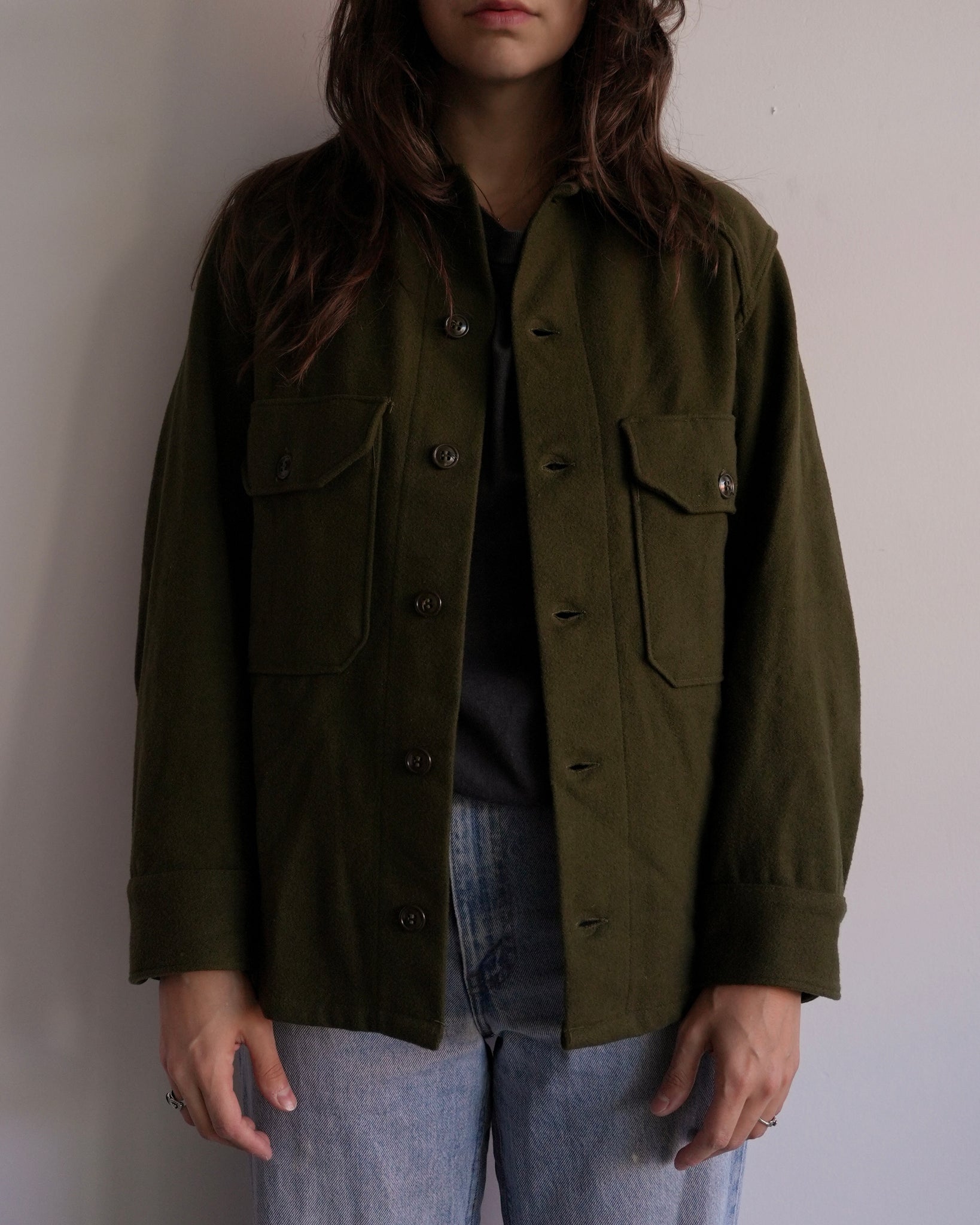 vintage military button-up shirt