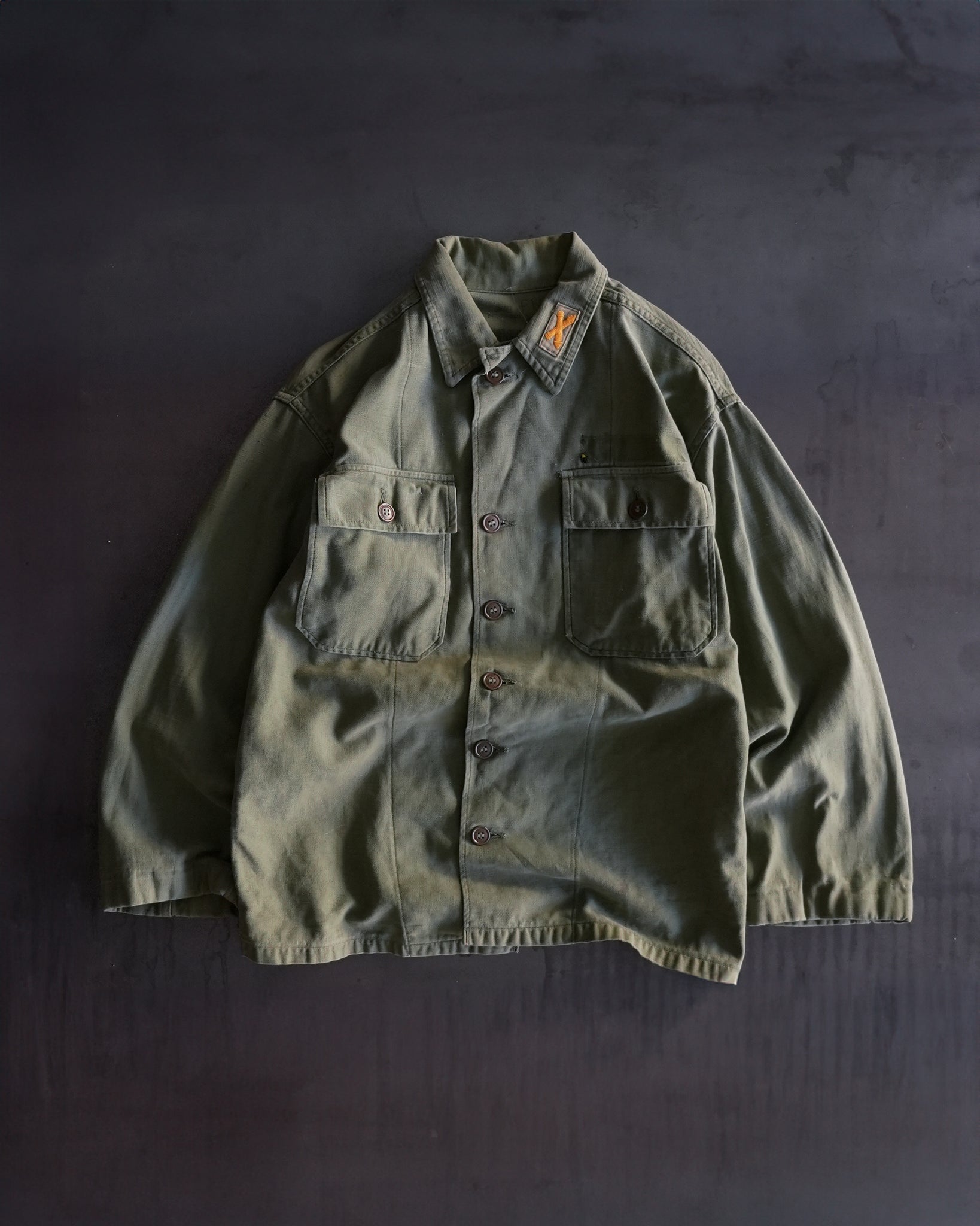 military button-up shirt