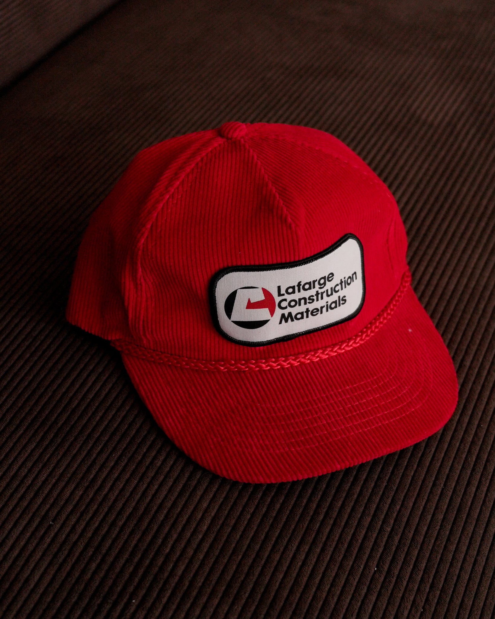 lafarge construction corduroy snapback hat
