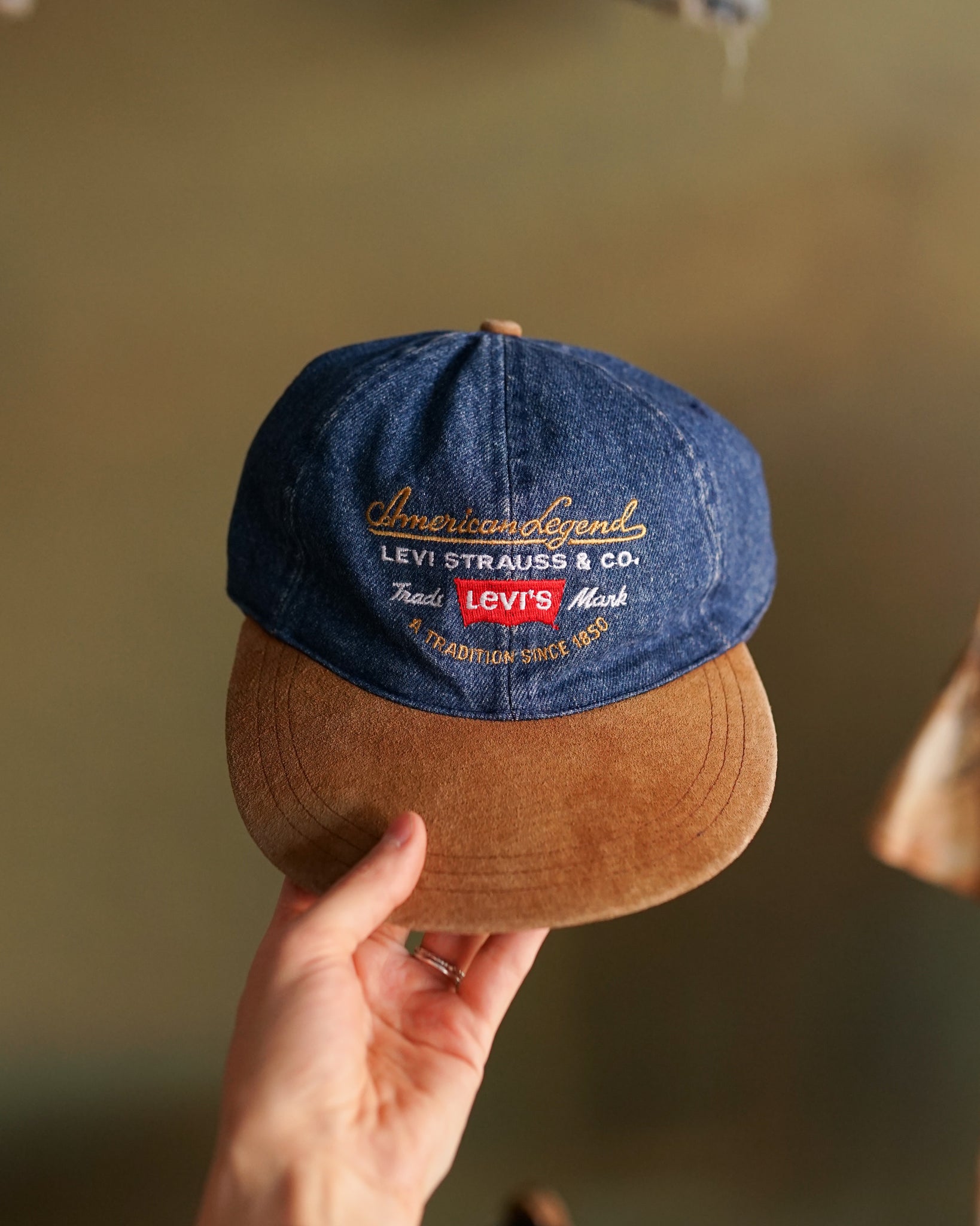 levi's denim strapback hat