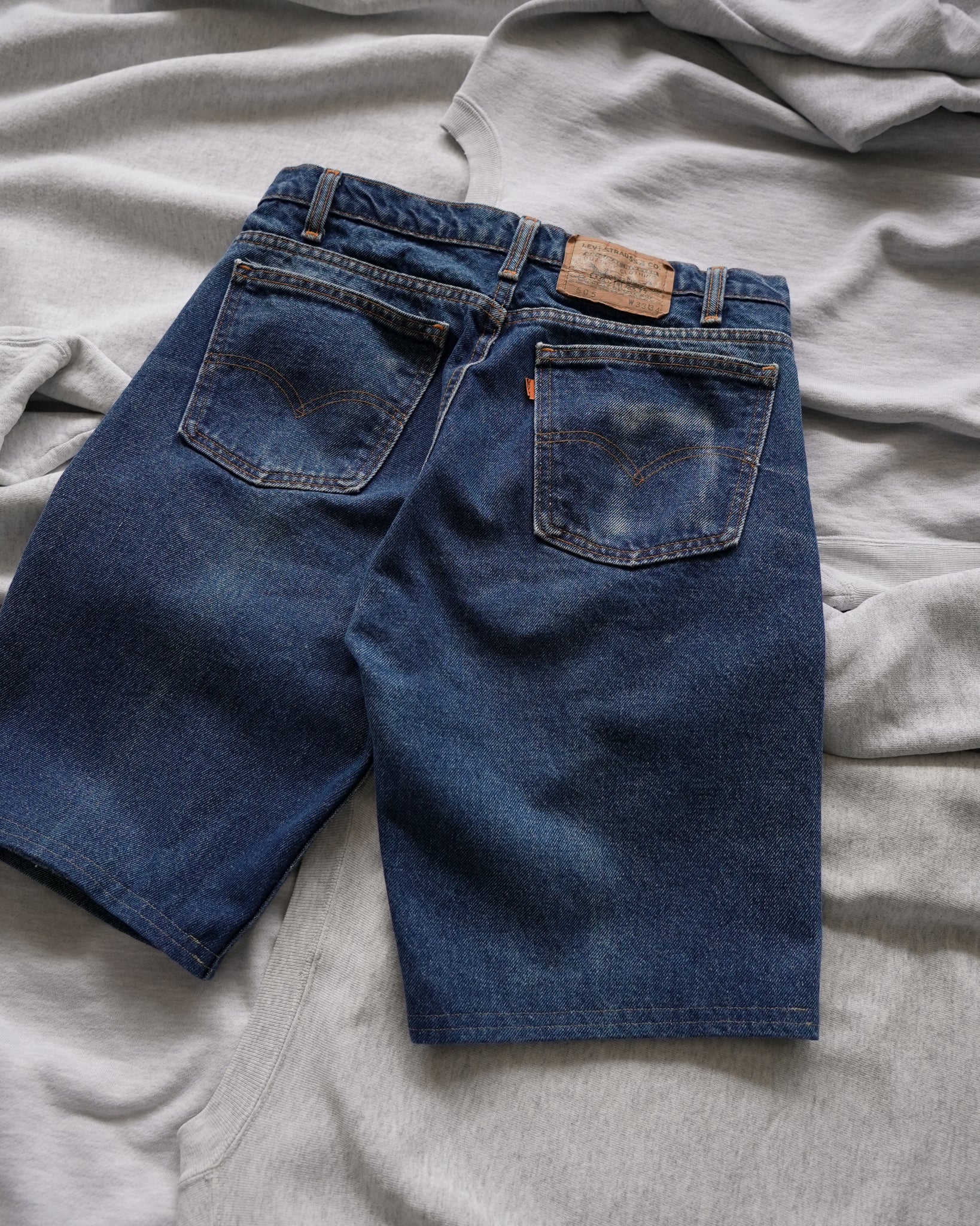 levi's 505 orange tab jean shorts