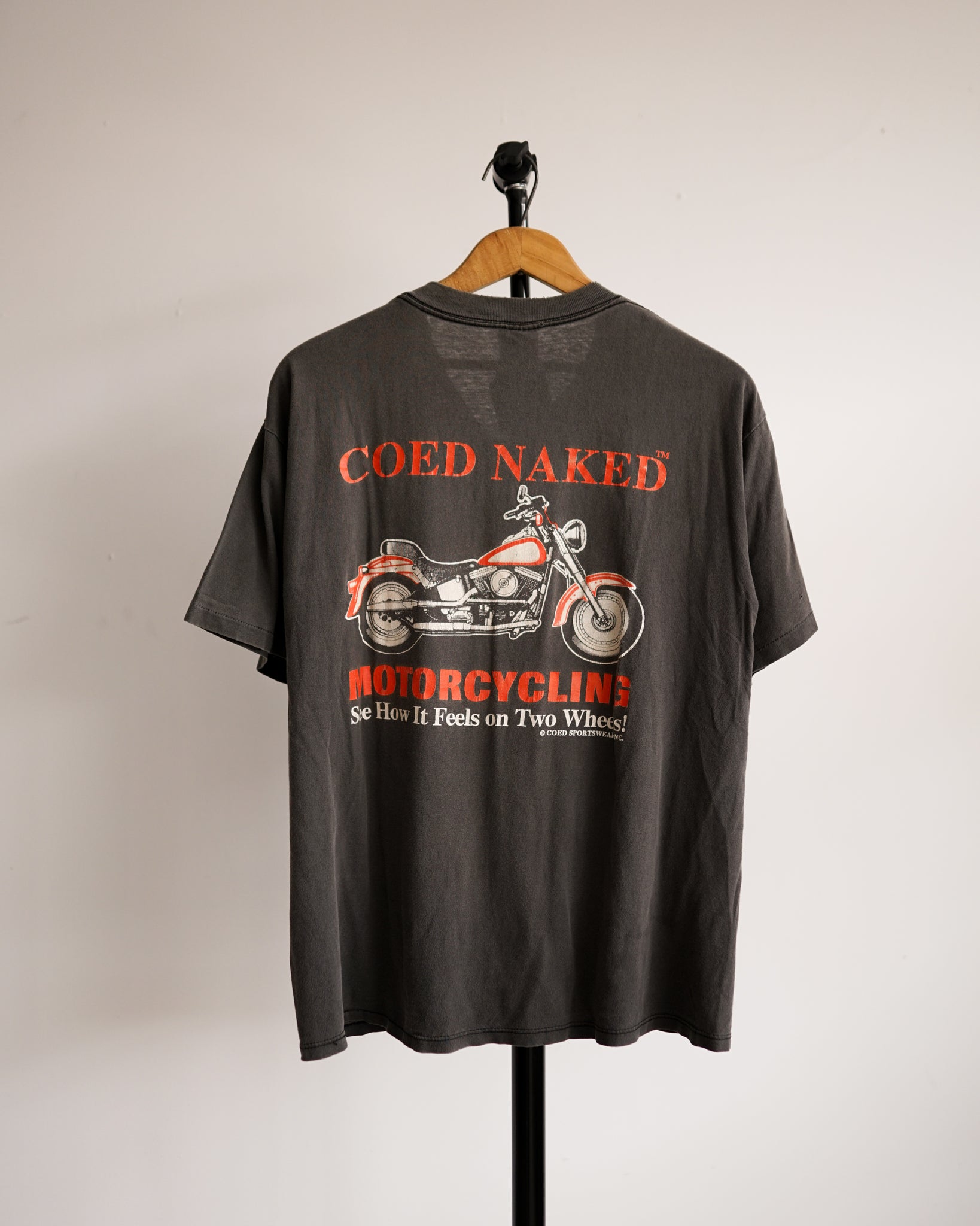 coed naked motorcycling t-shirt