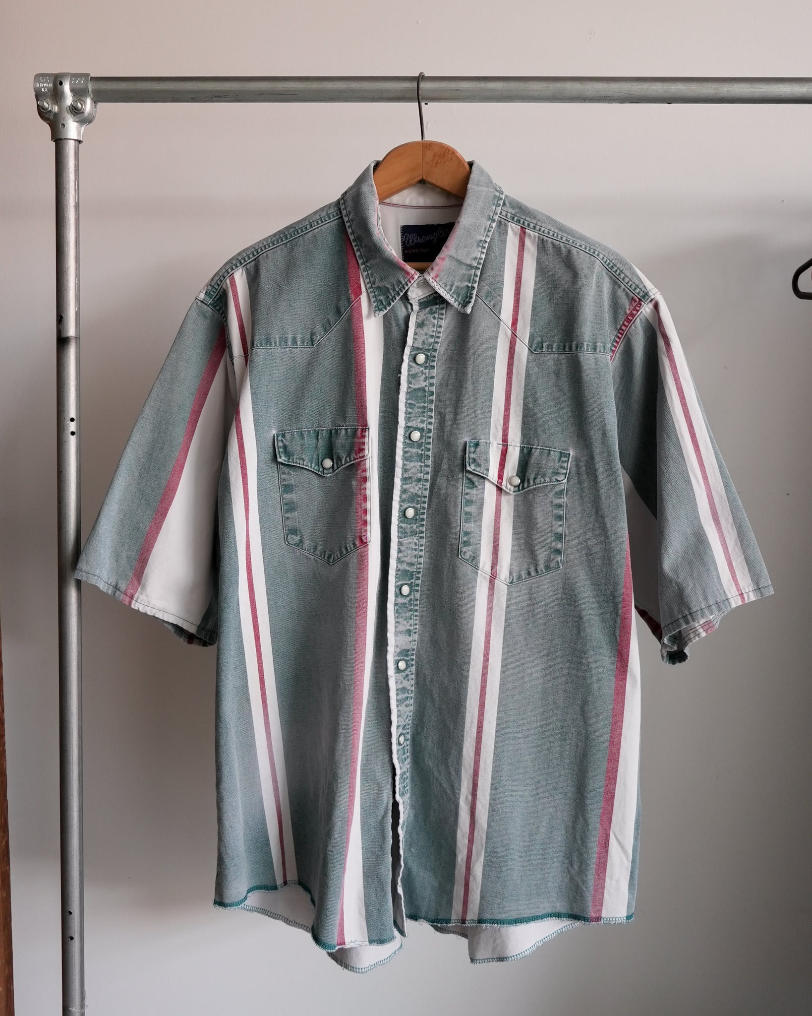 wrangler pearl button-up shirt