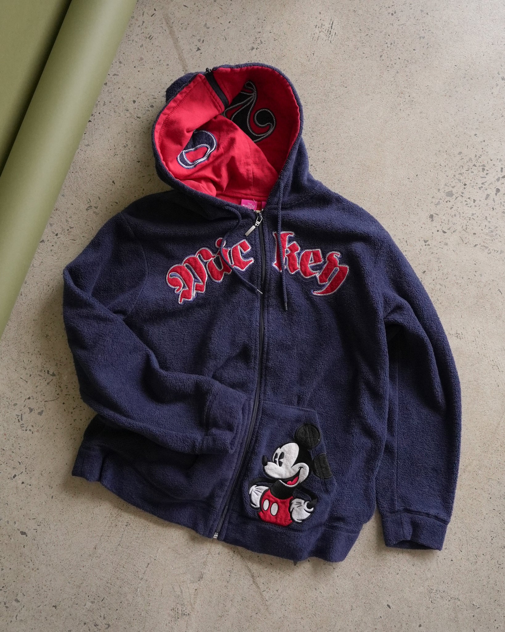 mickey mouse disney fleece zip-up hoodie