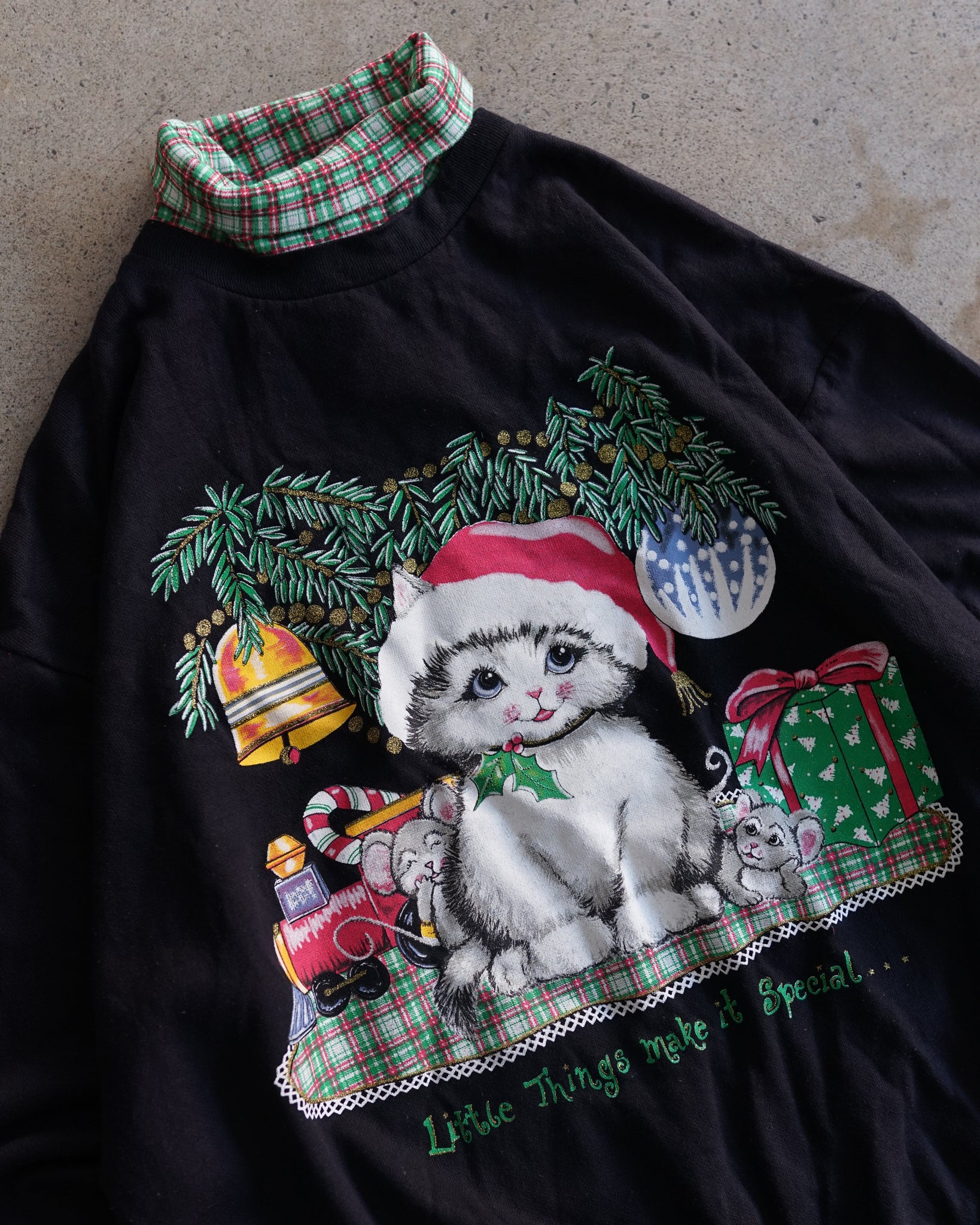 cute cat christmas turtleneck