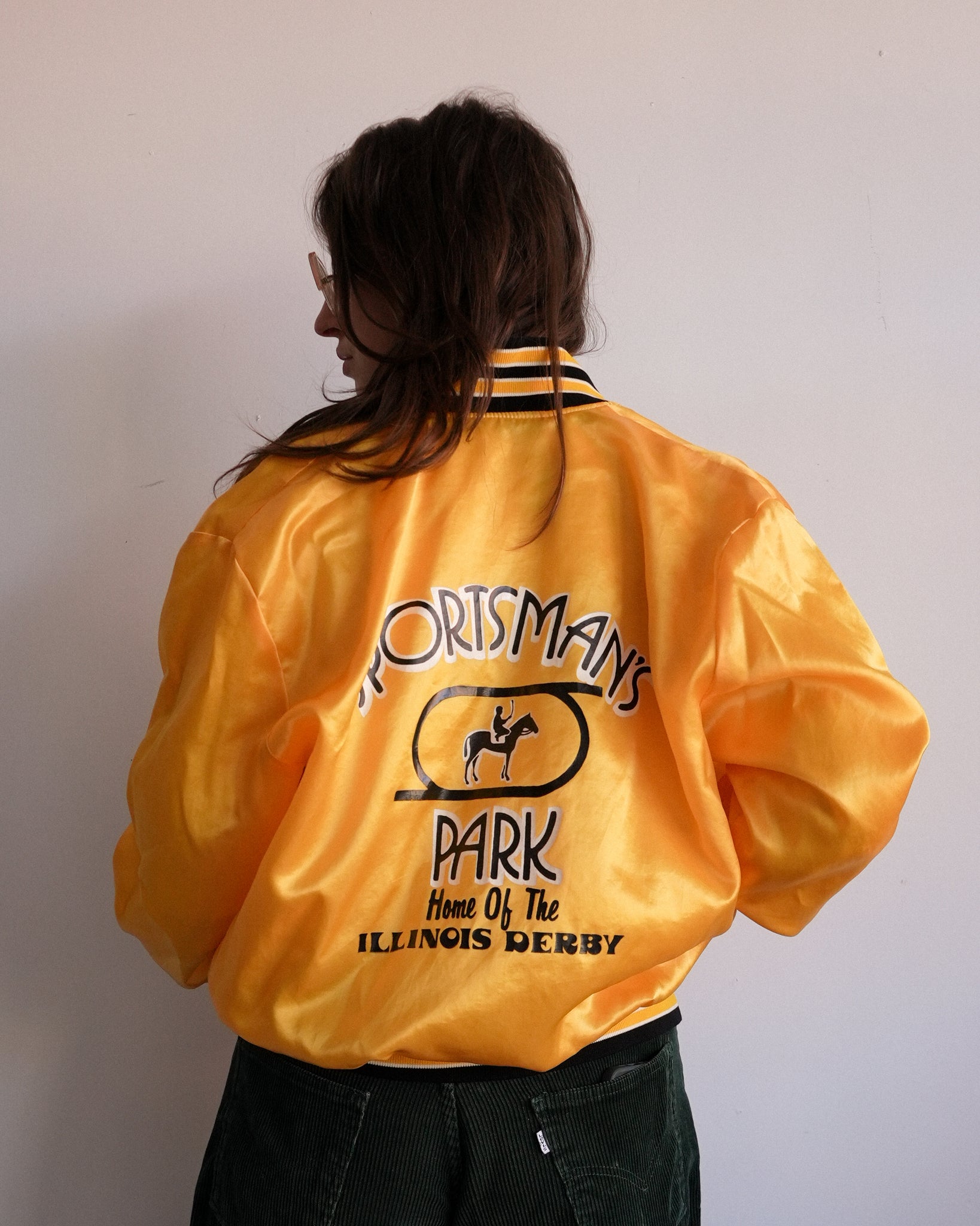 sportsman's park illinois derby bomber jacket