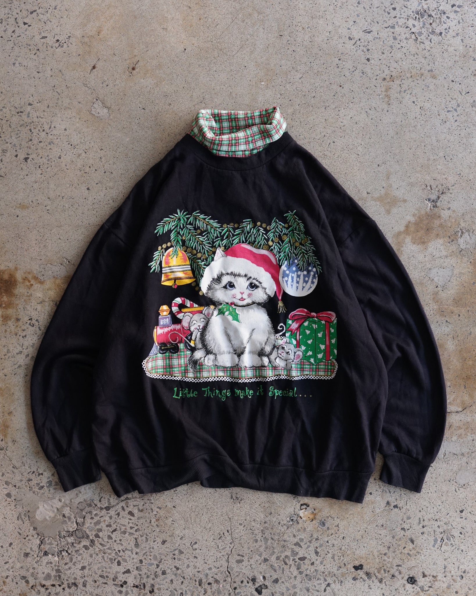 cute cat christmas turtleneck