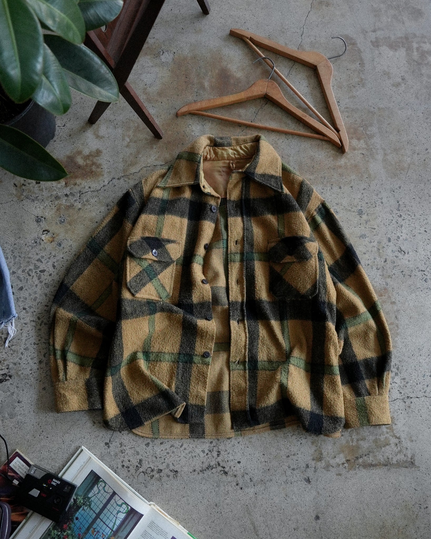 vintage plaid button-up flannel