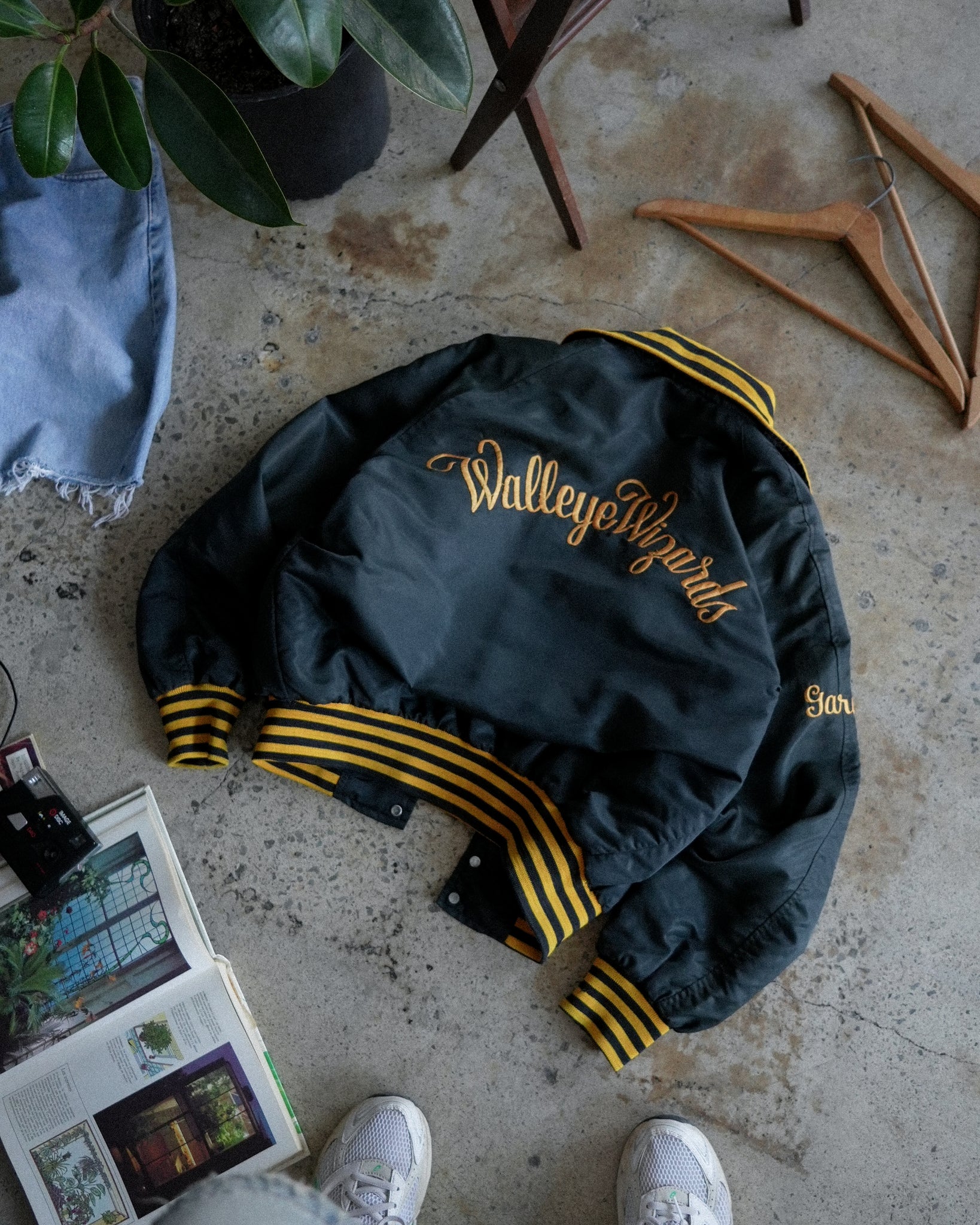 walleye wizards satin bomber jacket