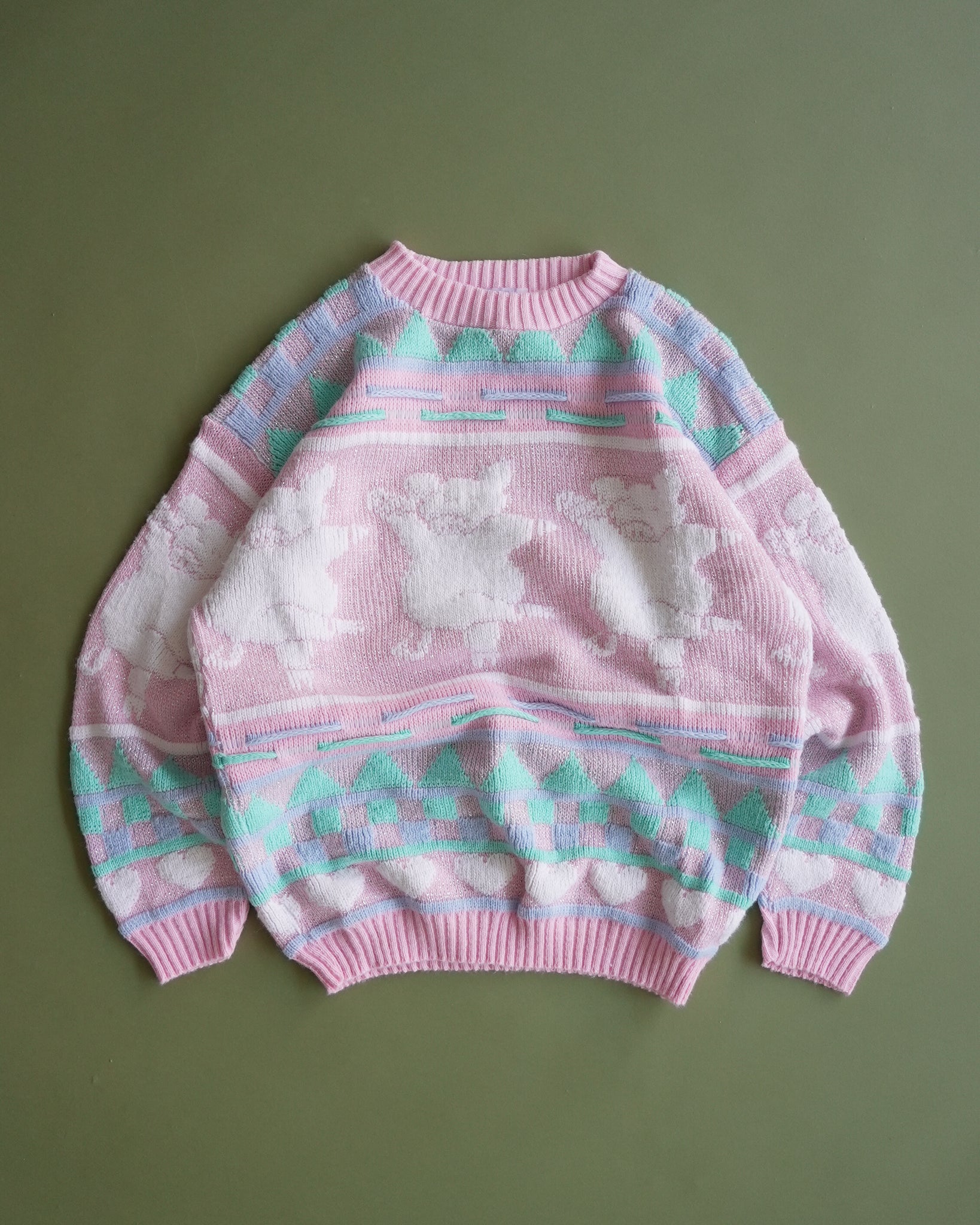 arielle pig pattern knit sweater