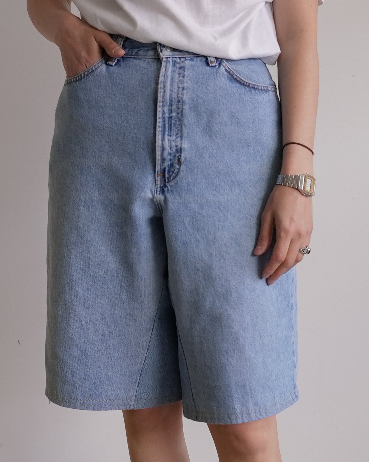 gap baggy reworked jean shorts