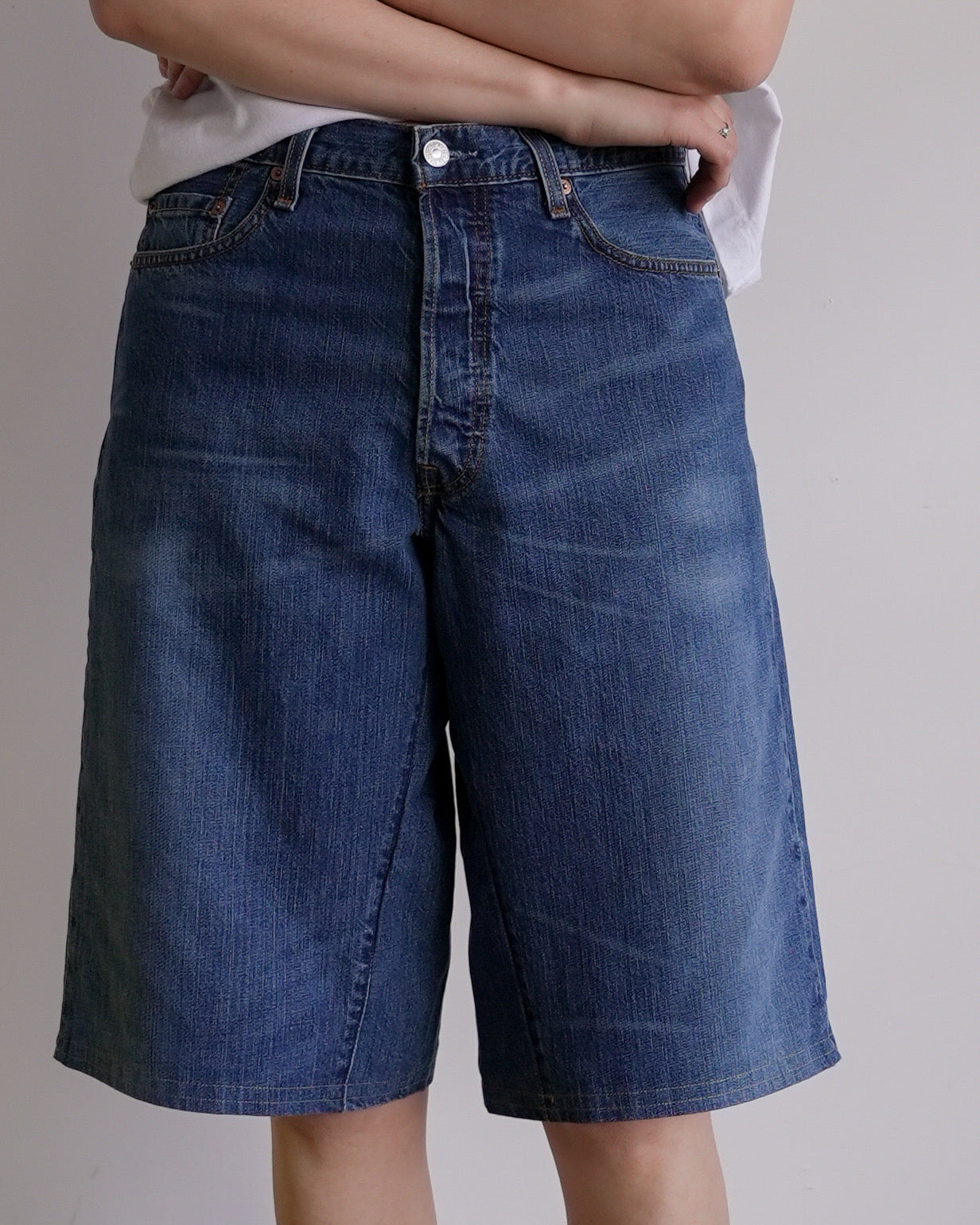 levi's 501 reworked jean shorts