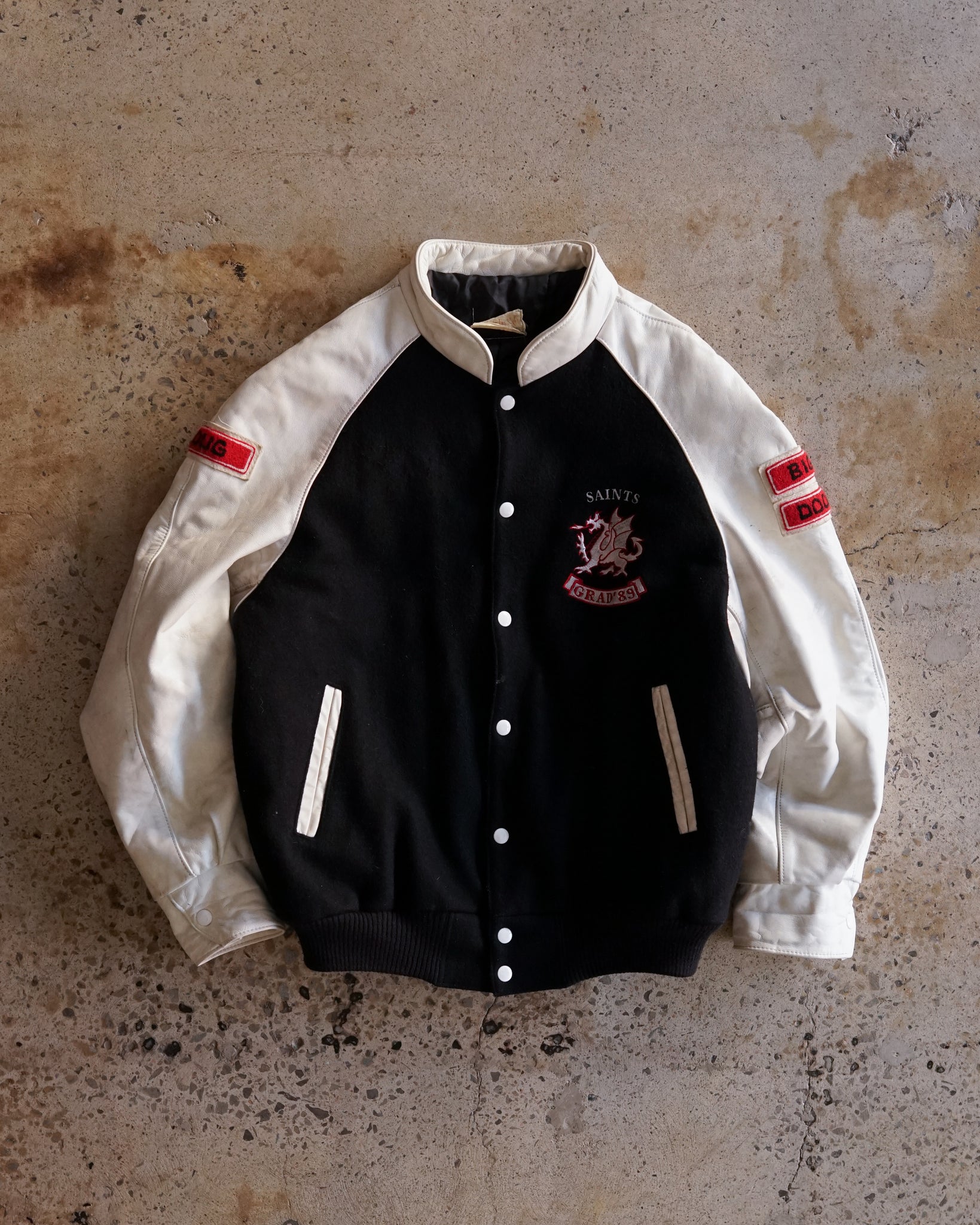 saints grad 1989 varsity jacket