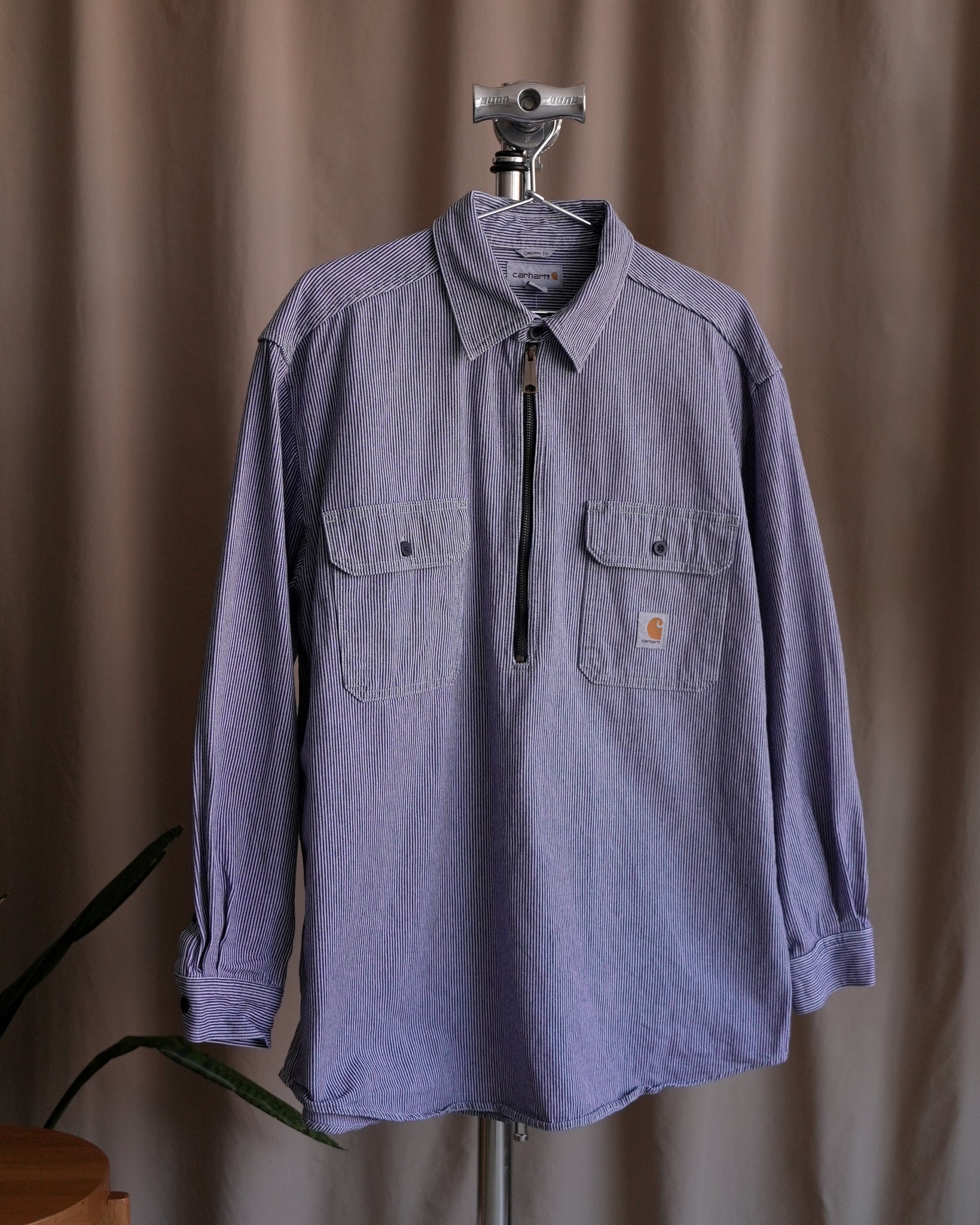 carhartt 1/2 zip denim jacket