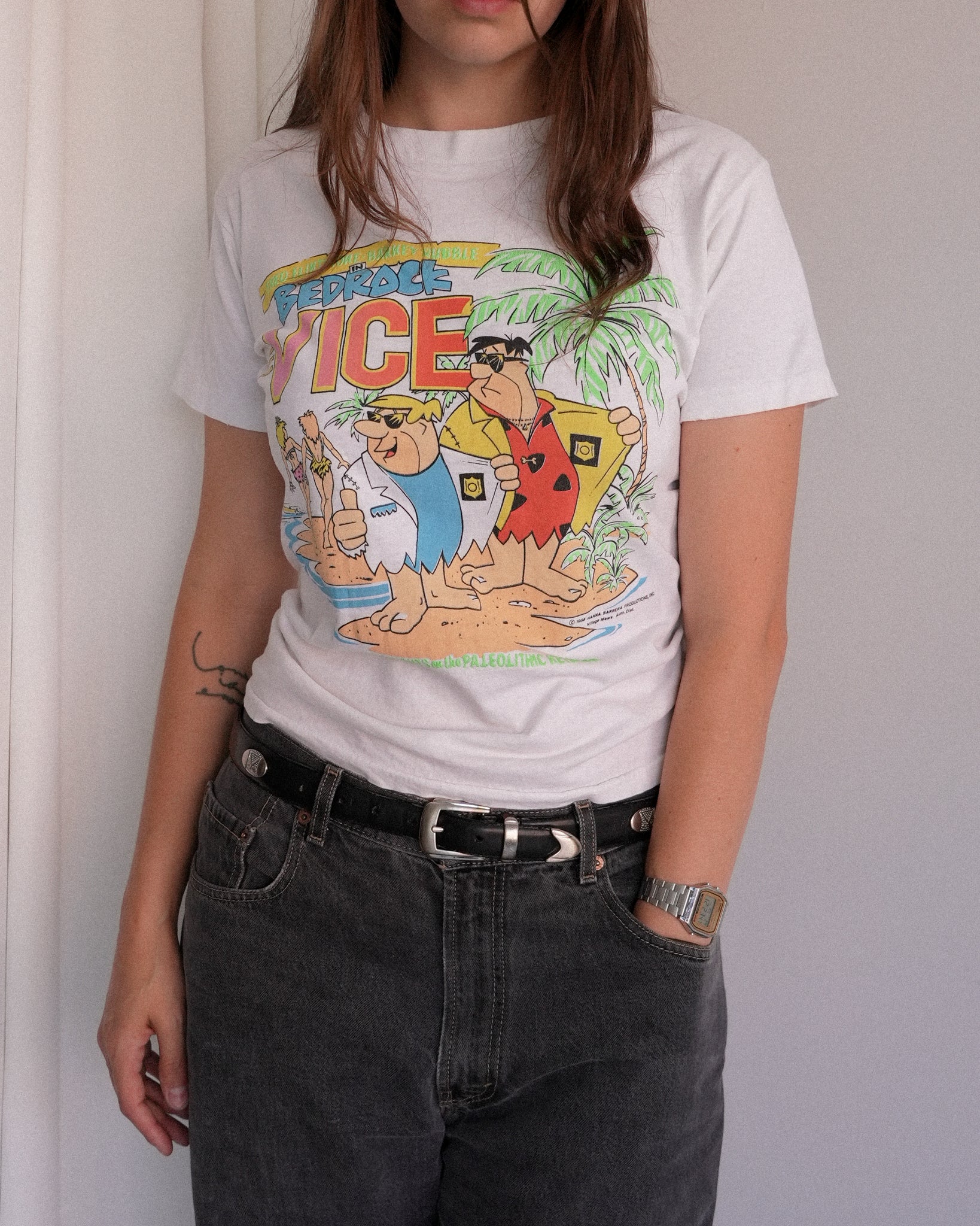 the flintstones in bedrock vice 1986 t-shirt