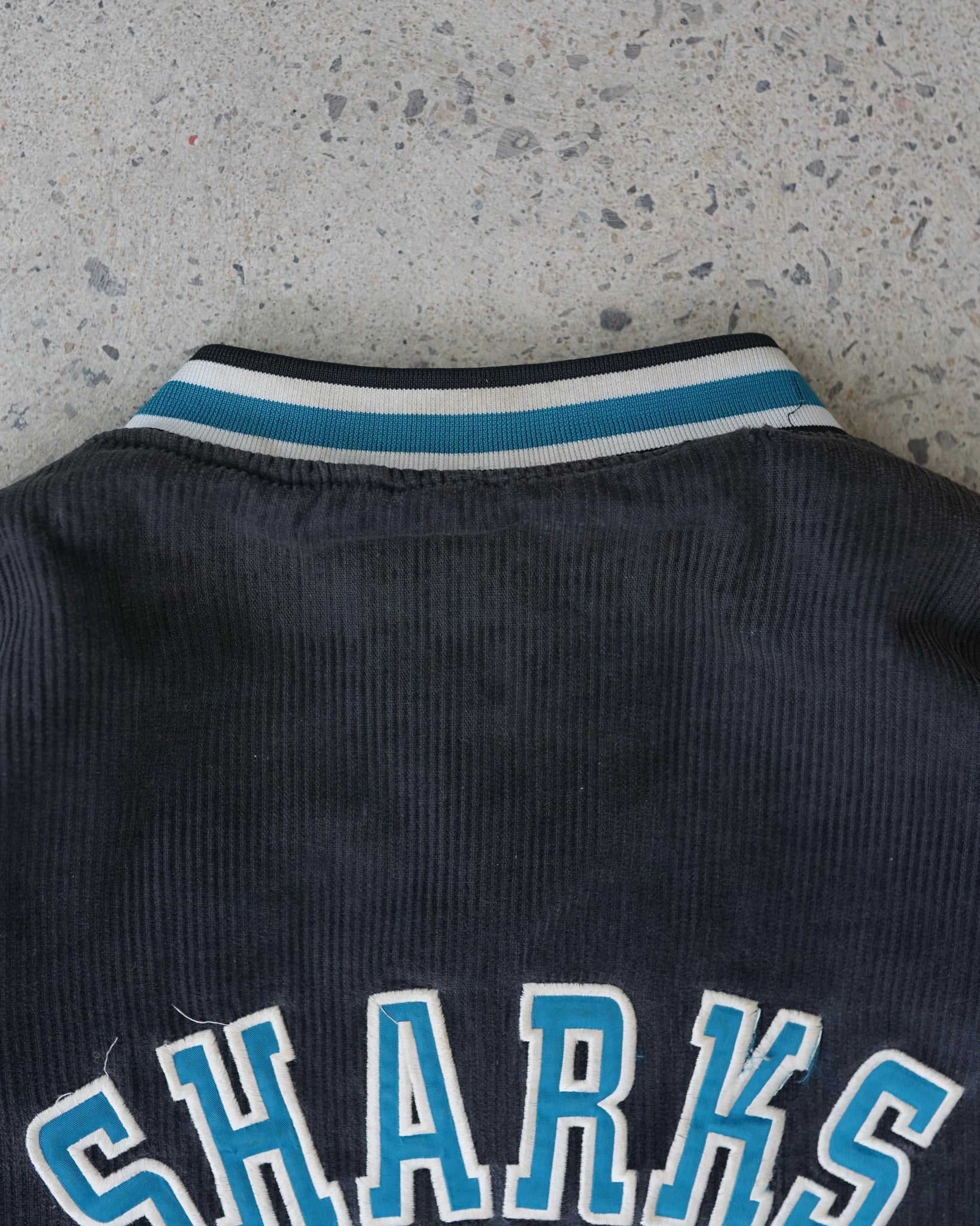 san jose sharks nhl corduroy bomber jacket