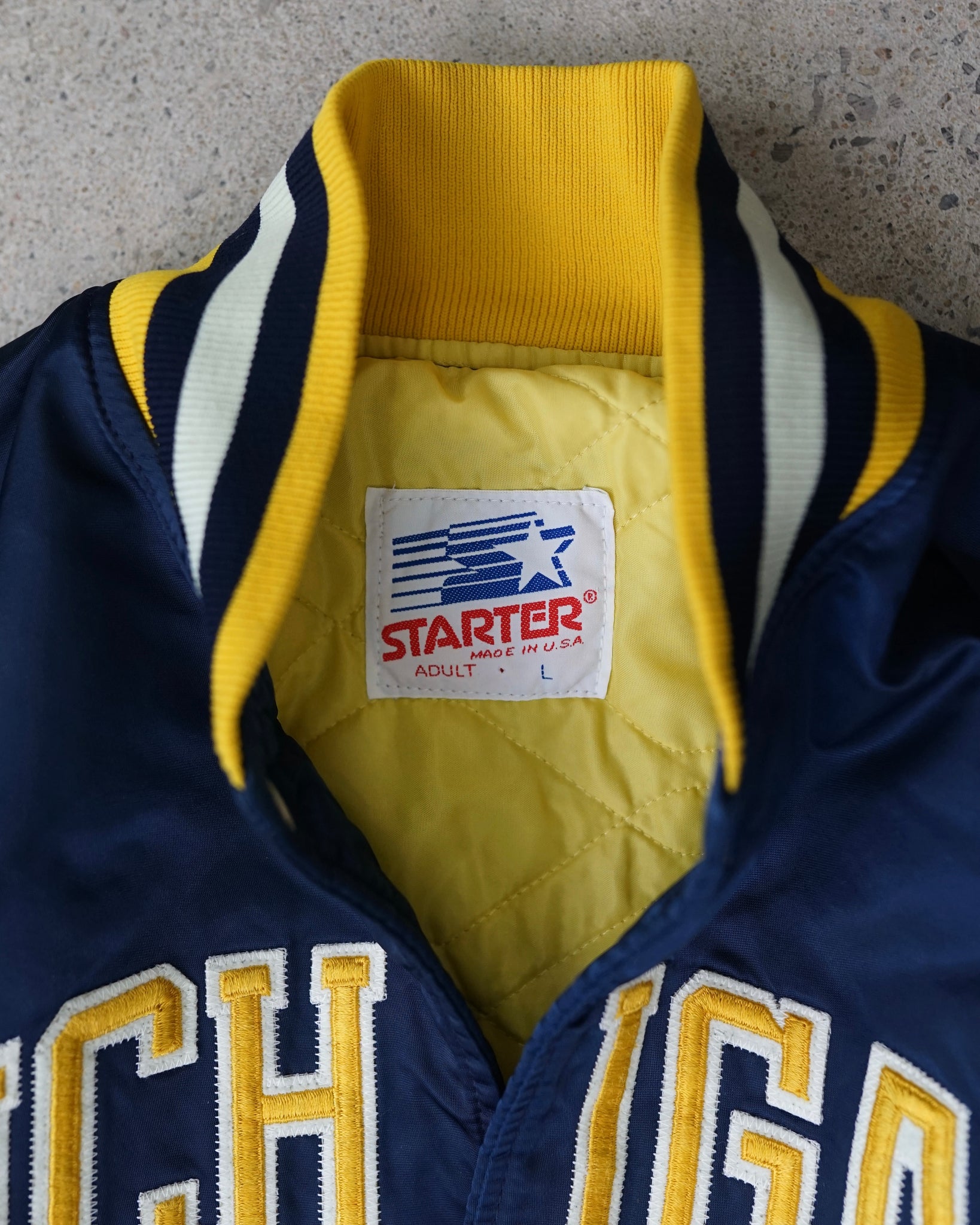 university of michigan satin bomber jacket