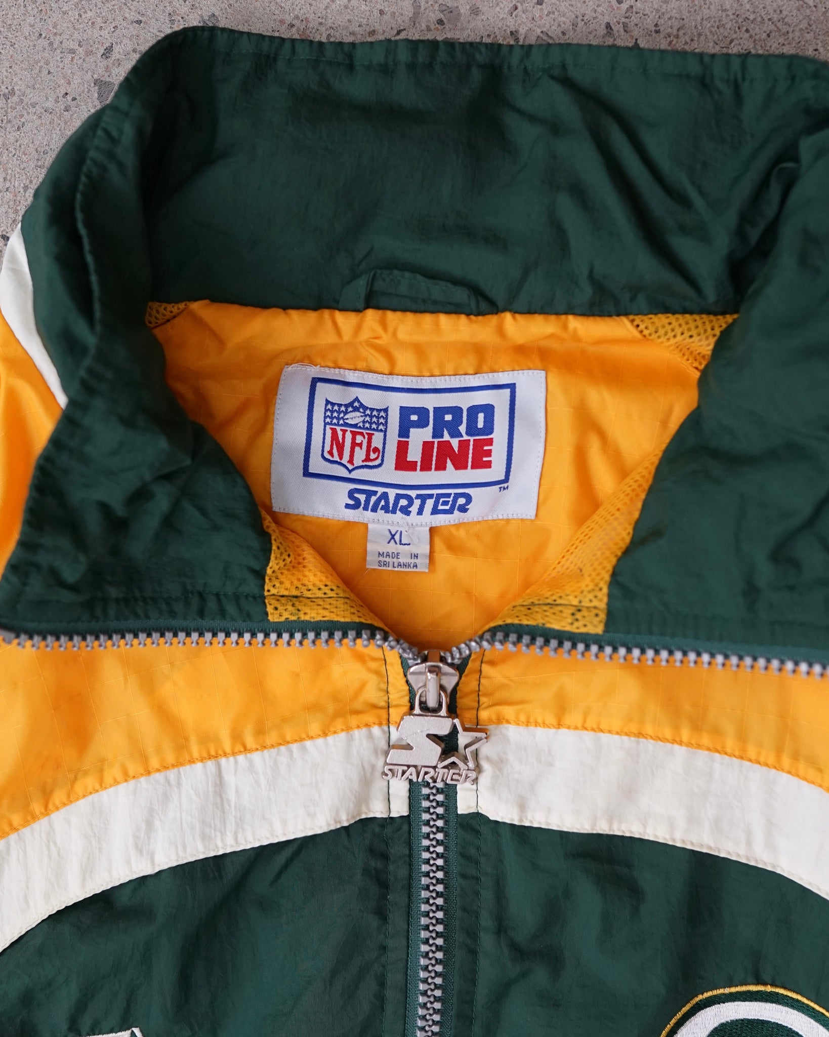green bay packers nfl starter zip-up windbreaker