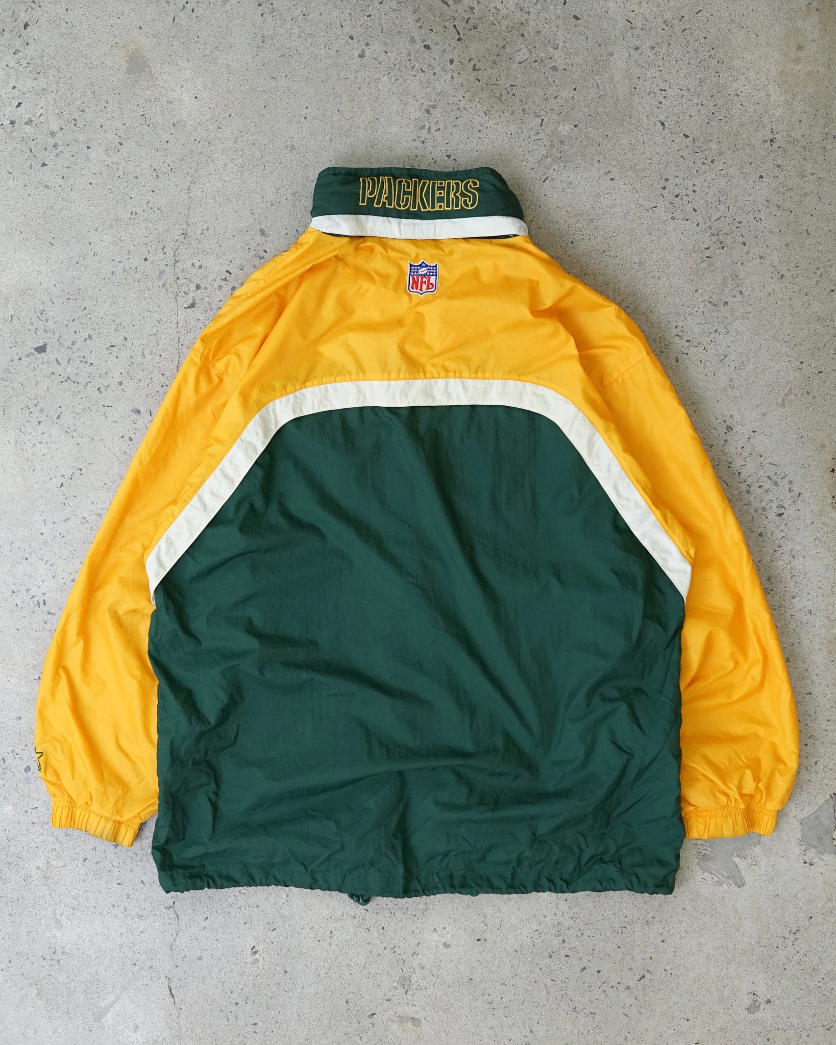 green bay packers nfl starter zip-up windbreaker