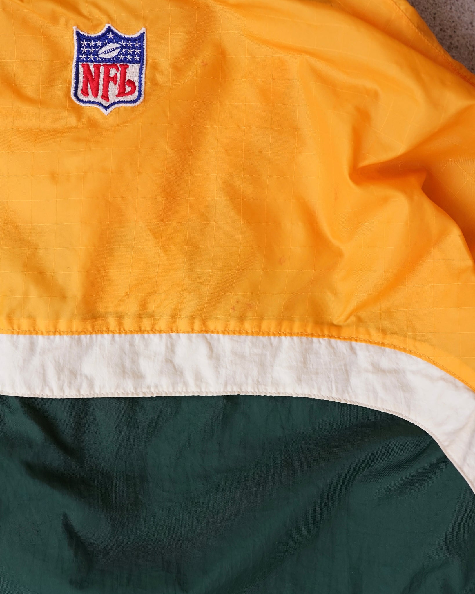 green bay packers nfl starter zip-up windbreaker