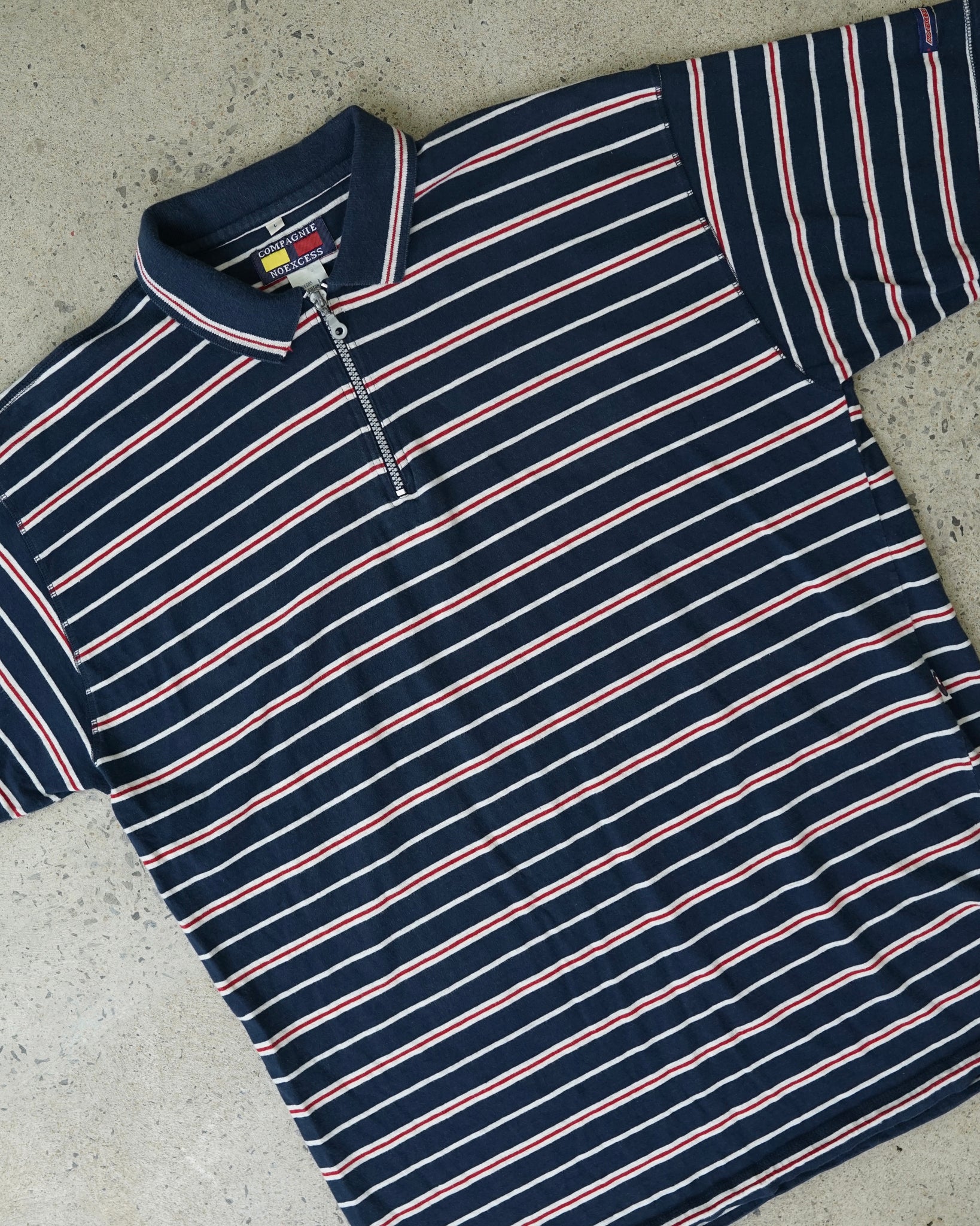 compagnie no excess polo zip-up t-shirt