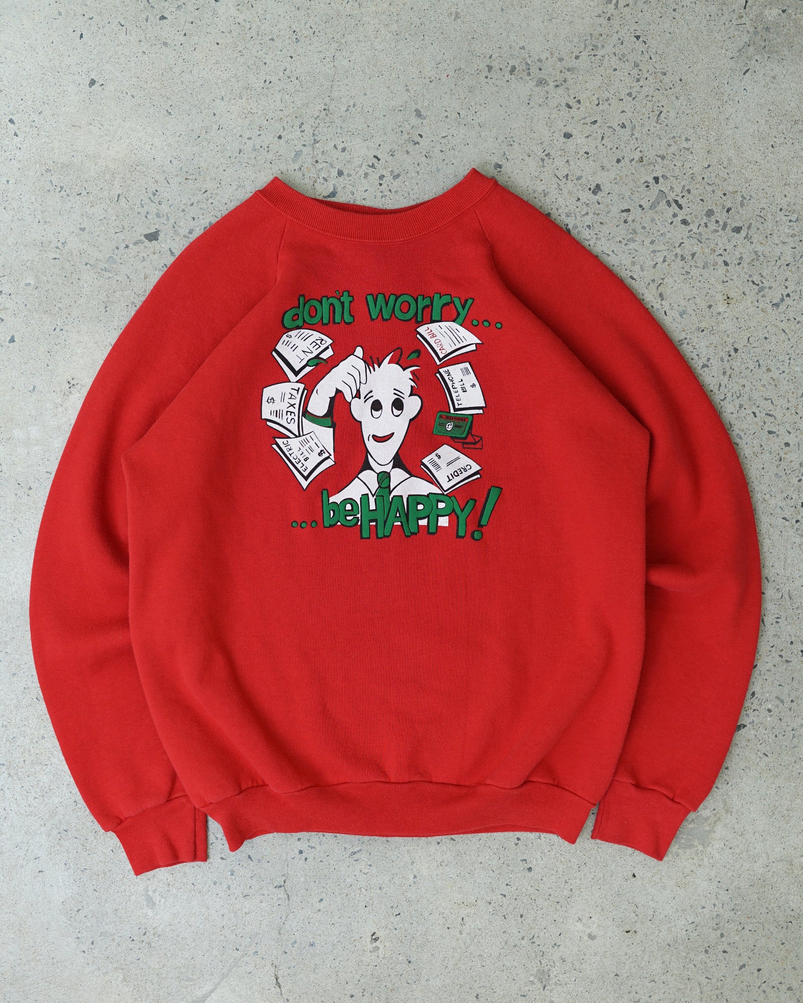 don't worry be happy crewneck - medium