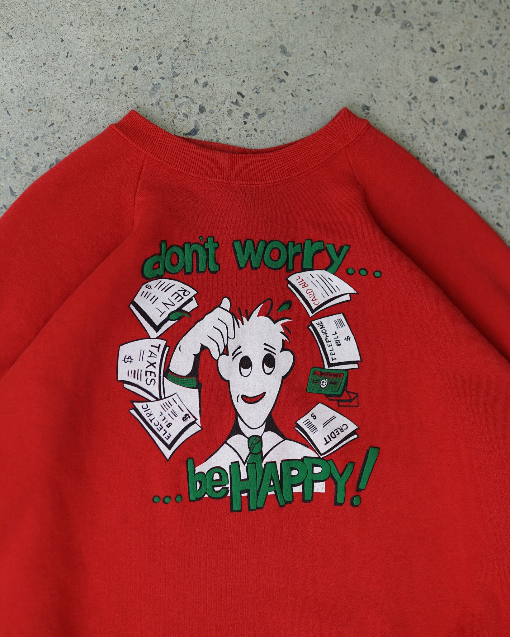 don't worry be happy crewneck - medium