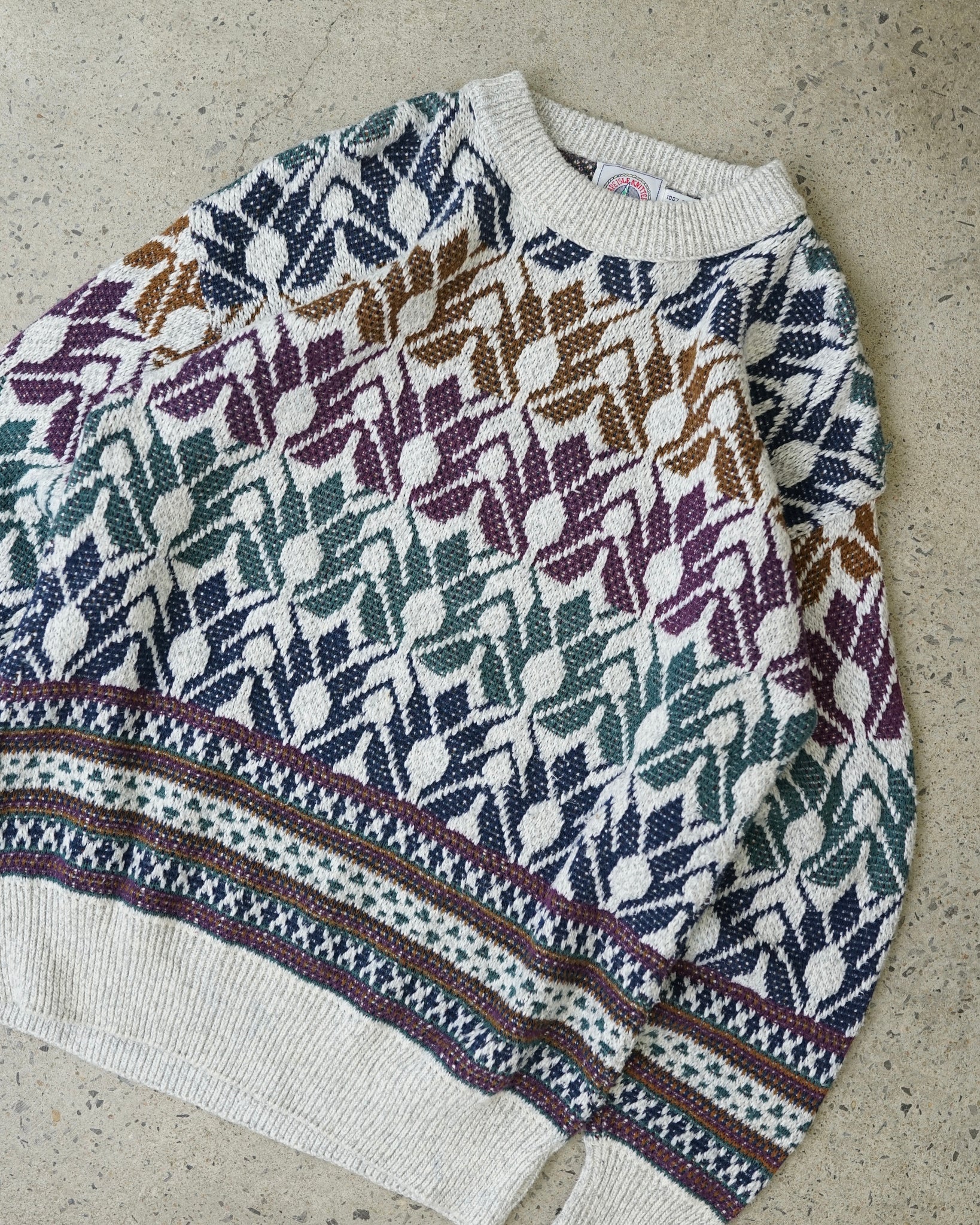care isle knit sweater