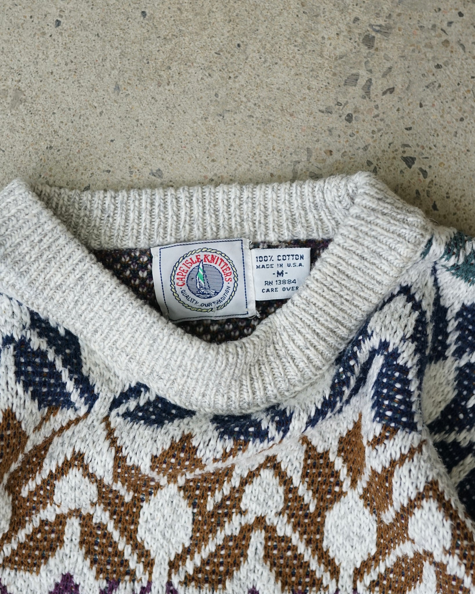 care isle knit sweater