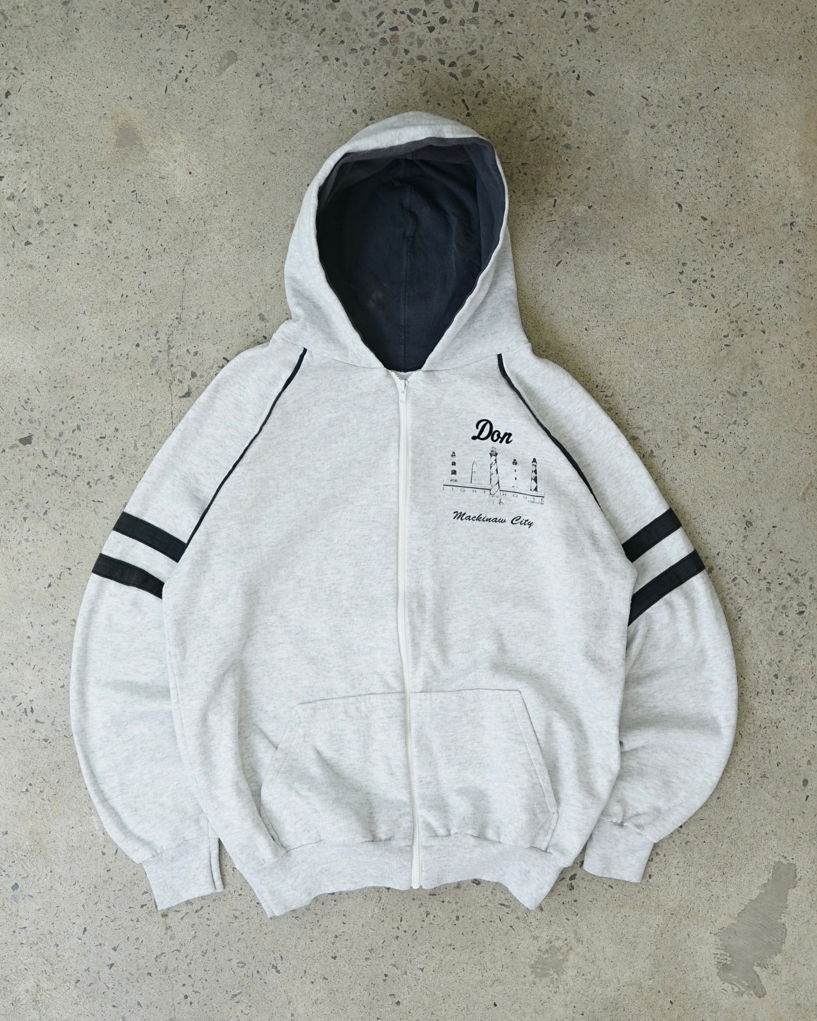 lighthouse mackinaw city zip-up hoodie
