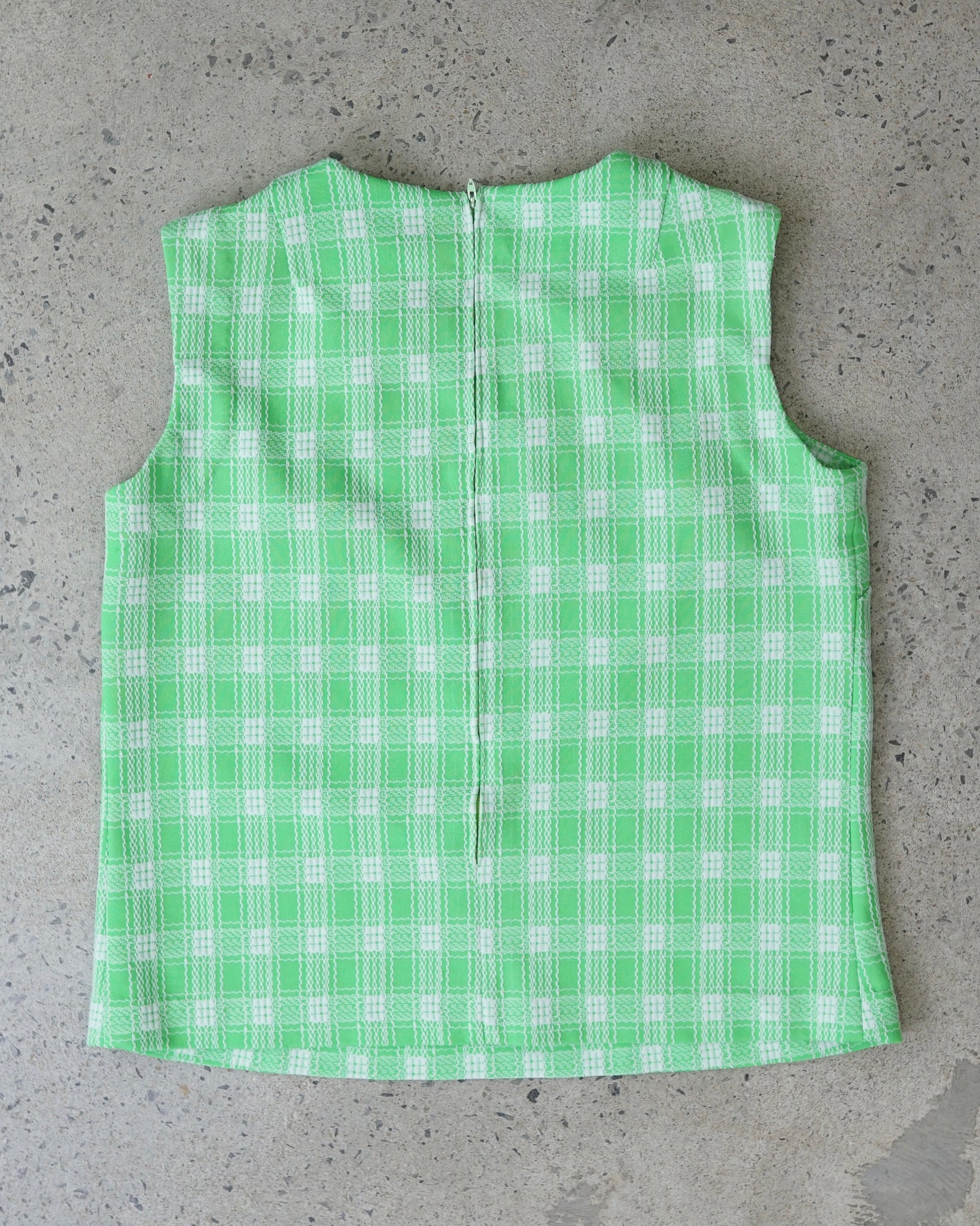 vintage plaid back zip tank top