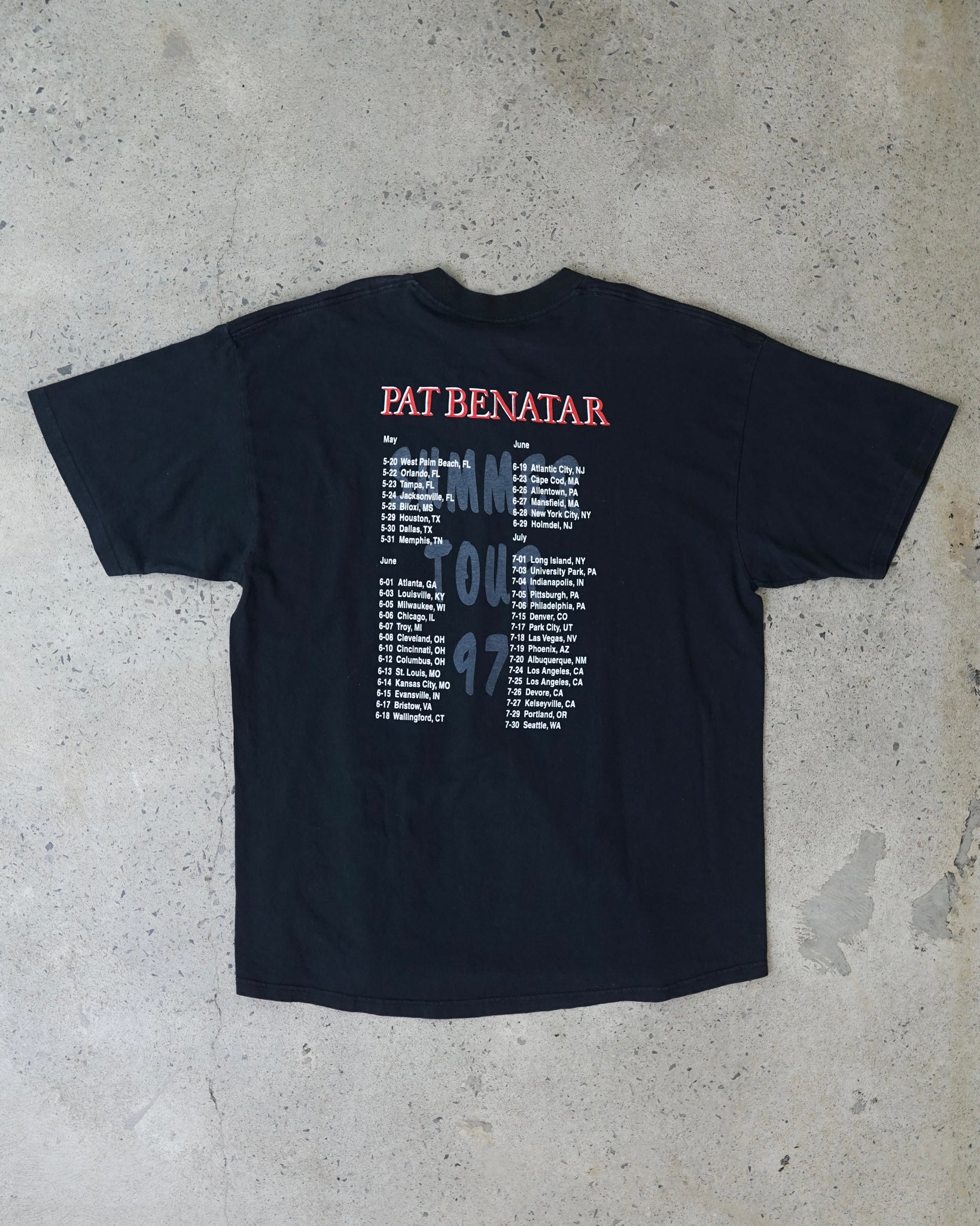 pat benatar summer tour 1997 t-shirt