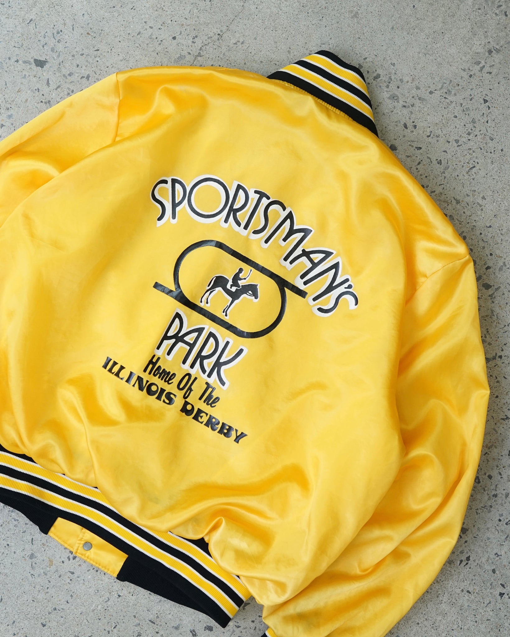 sportsman's park illinois derby bomber jacket