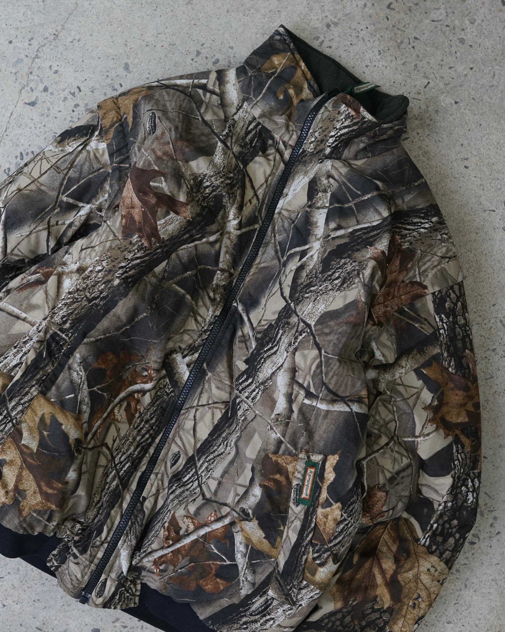 remington reversible removable sleeves realtree camo jacket