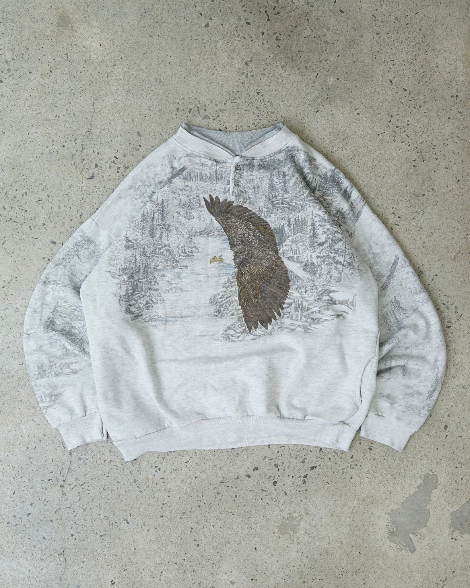 eagle nature all over print crewneck