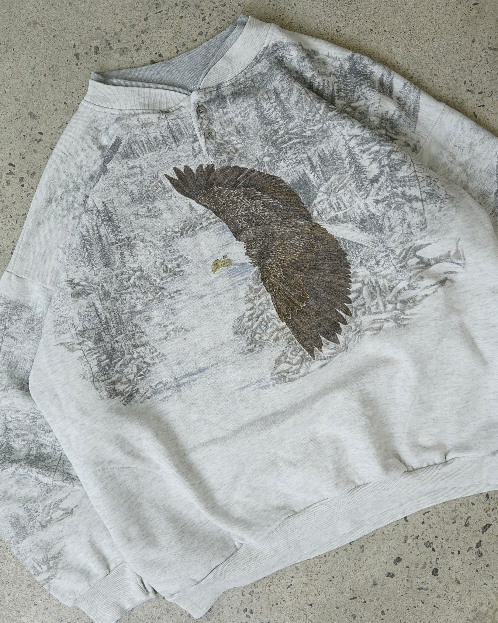 eagle nature all over print crewneck