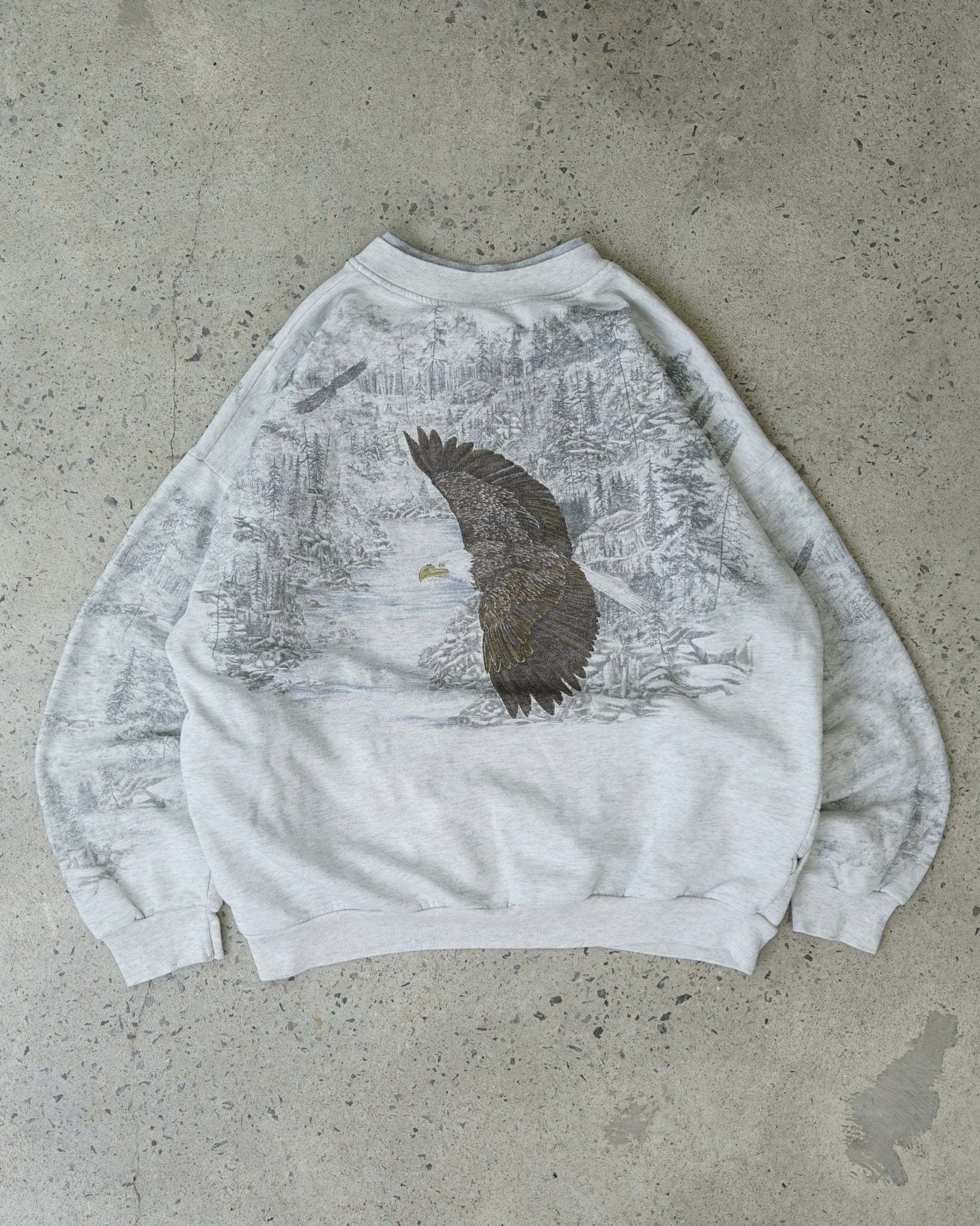 eagle nature all over print crewneck