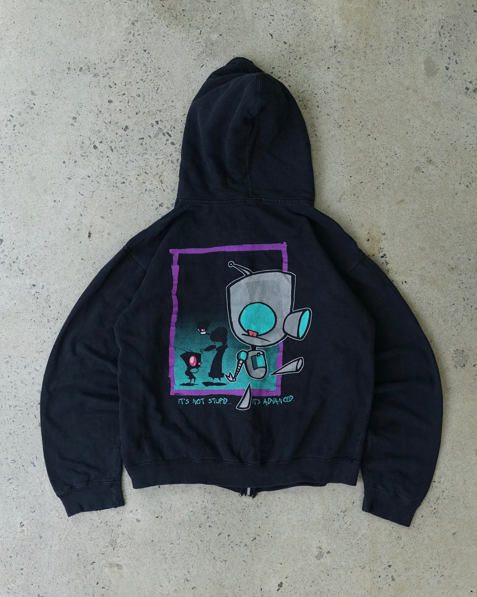 invader zim nickelodeon zip-up hoodie