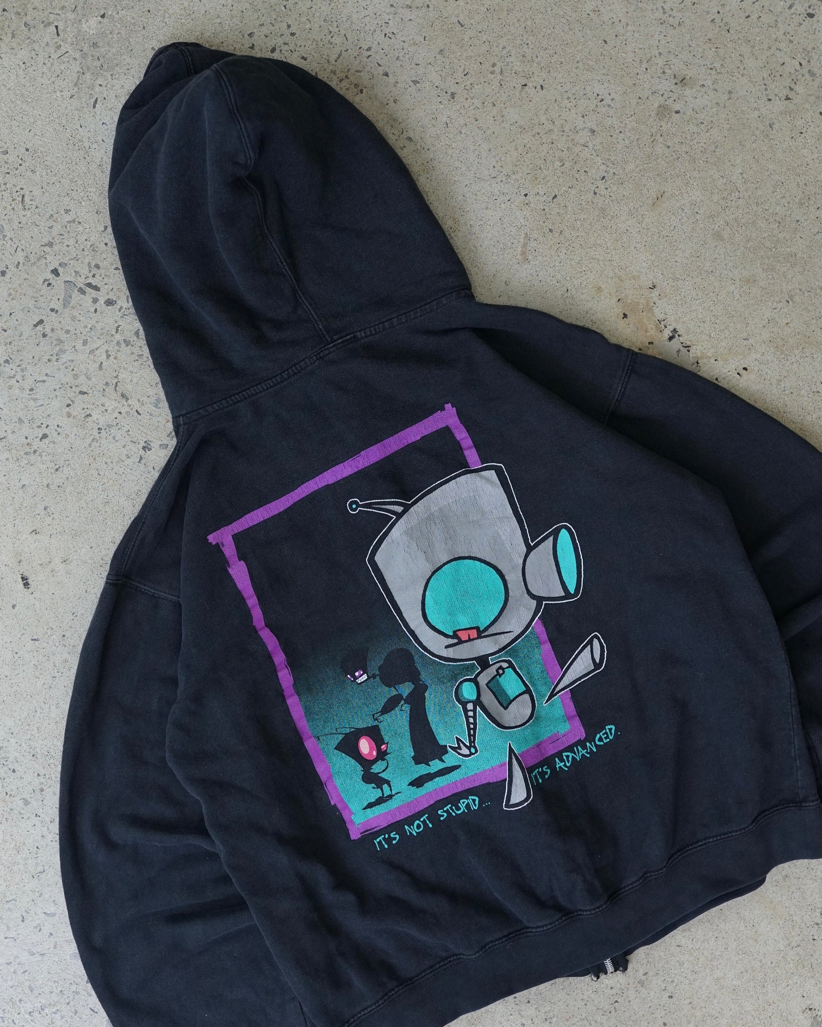 invader zim nickelodeon zip-up hoodie