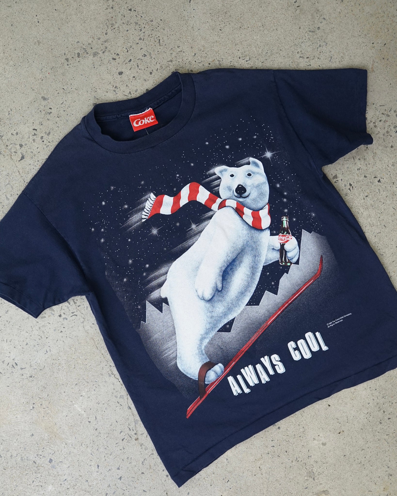 coca-cola polar bear 1994 t-shirt