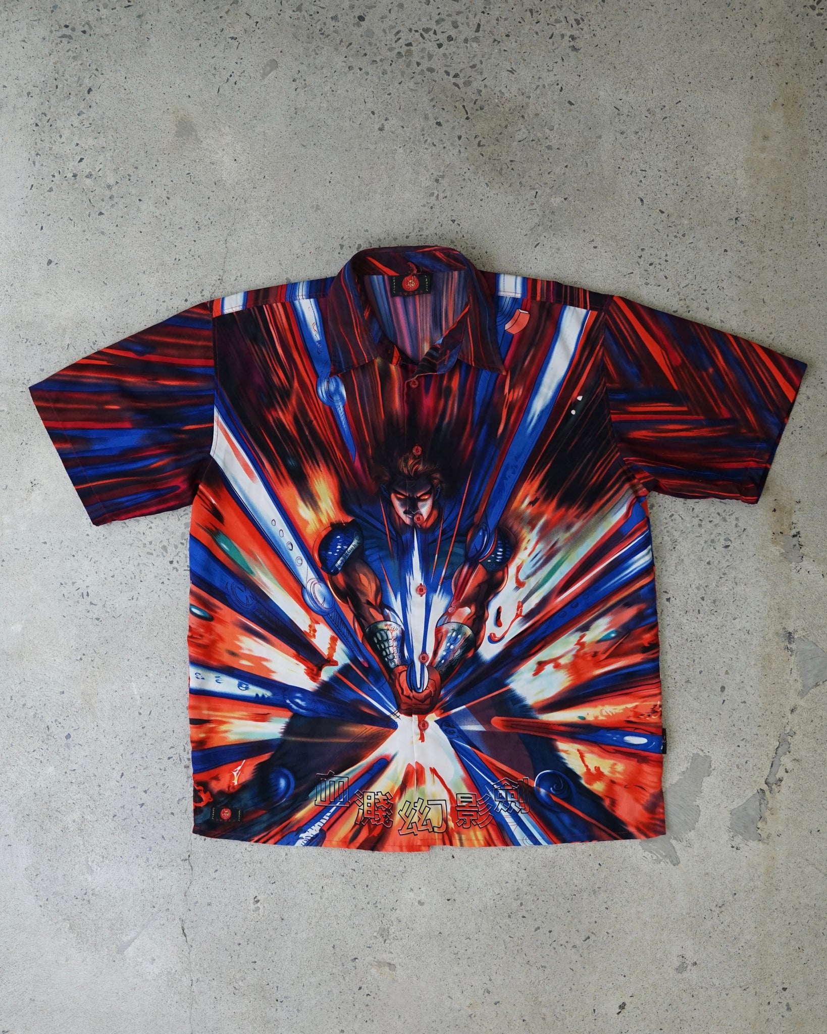 anime sword button-up shirt