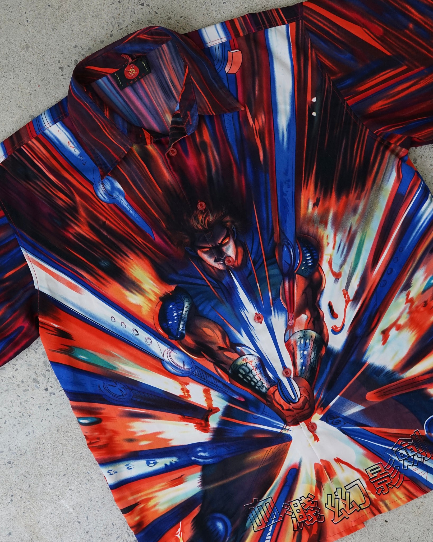 anime sword button-up shirt